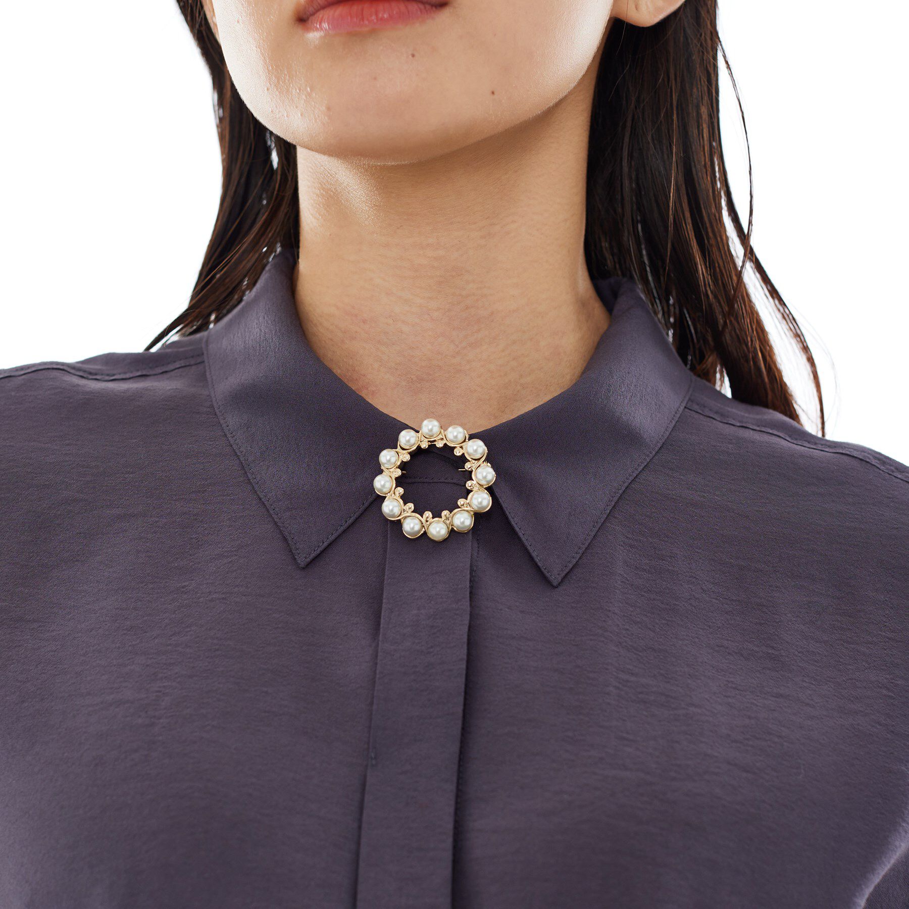 INDIVI「【セレモニー／デイリー】パール調リングブローチ」|ブローチ・コサージュ|