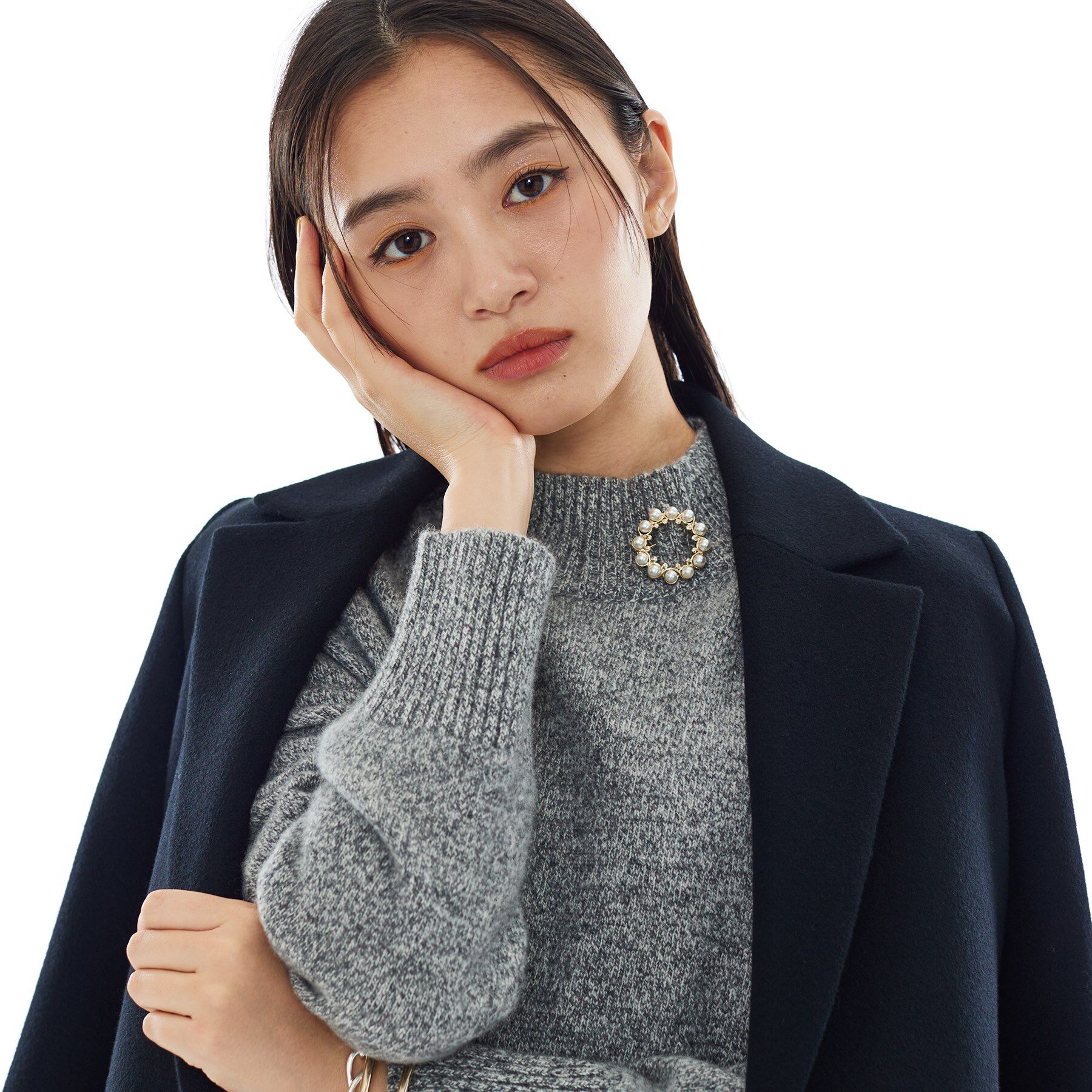 INDIVI「【セレモニー／デイリー】パール調リングブローチ」|ブローチ・コサージュ|