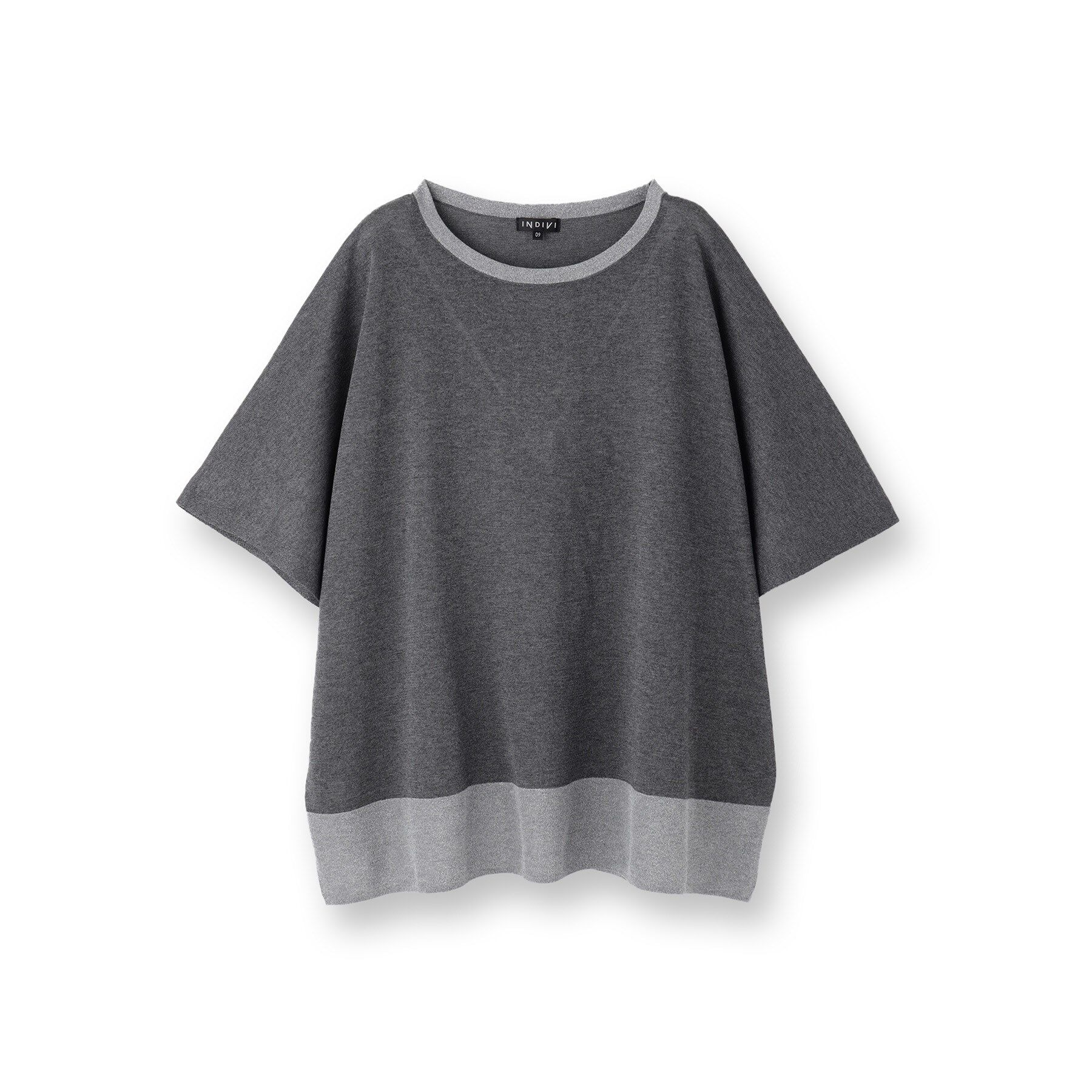 INDIVI「【洗える／二の腕カバー】バイカラーラメニット」|ニット・セーター|