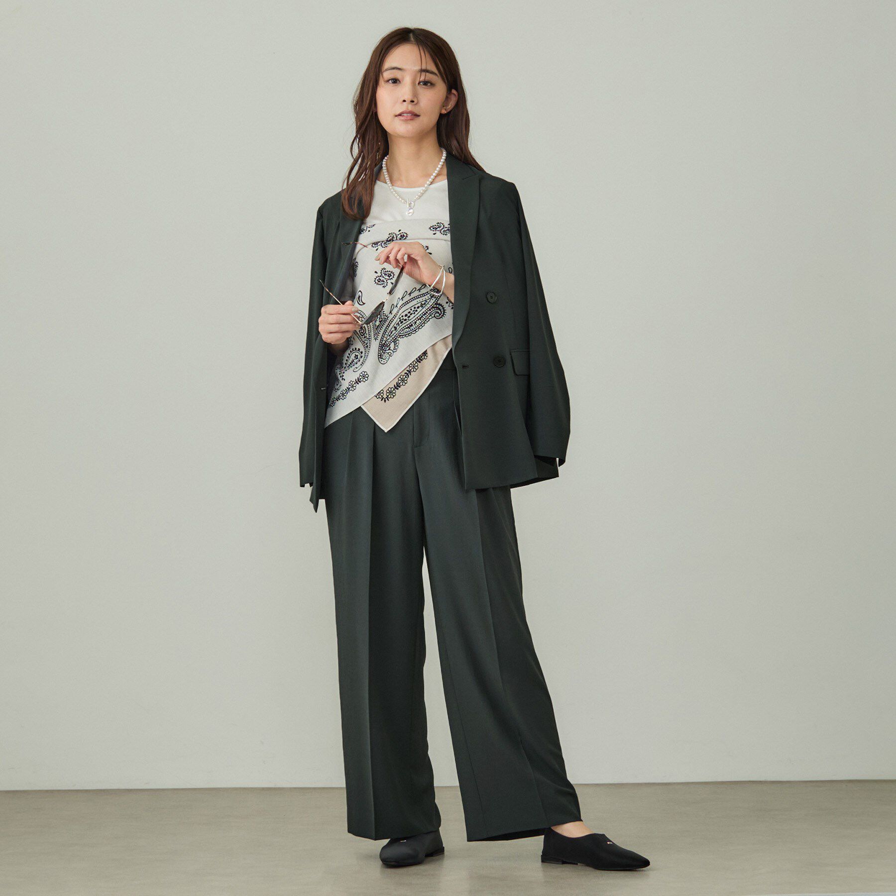 INDIVI「【着心地◎！】タックワイドパンツ」|その他|