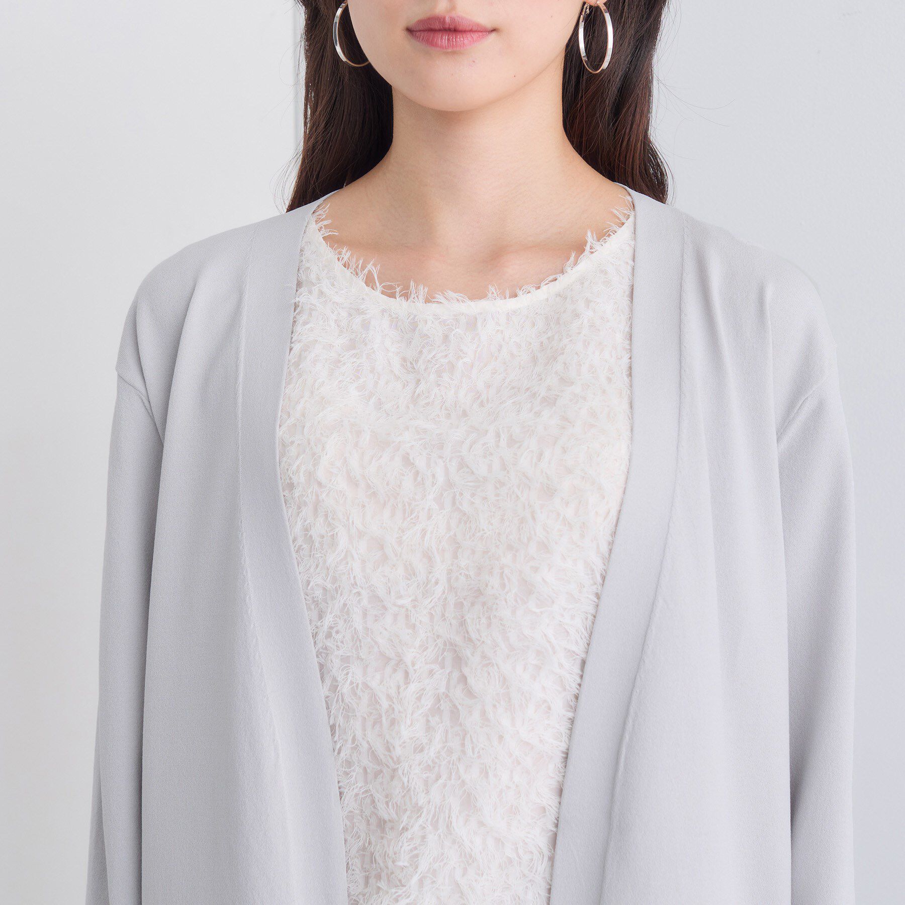 INDIVI「【洗える】着流しロングカーディガン」|カーディガン|