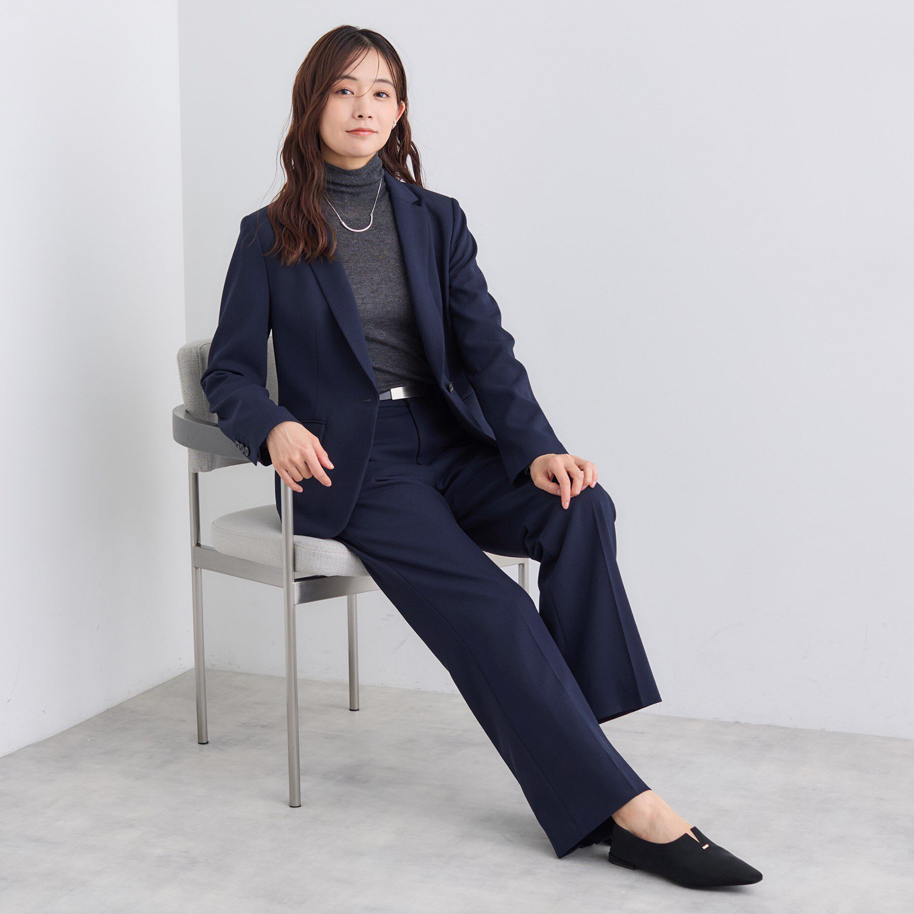 INDIVI「【日本製／通勤スーツ】プレシャスドビー テーラードジャケット」|スーツ|