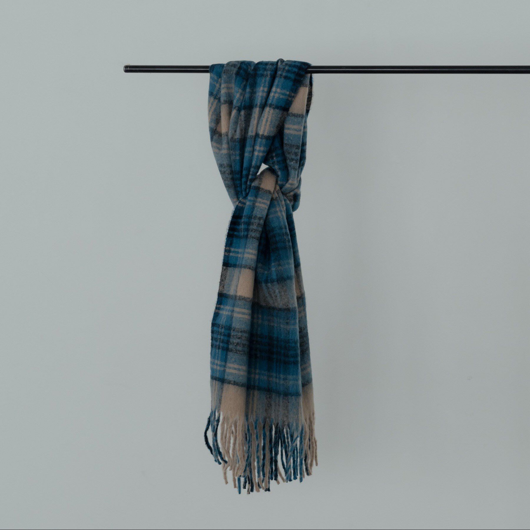 GALLEST「【CONTROL FREAK】シャギーチェックマフラー」|ストール|ブルー(092)