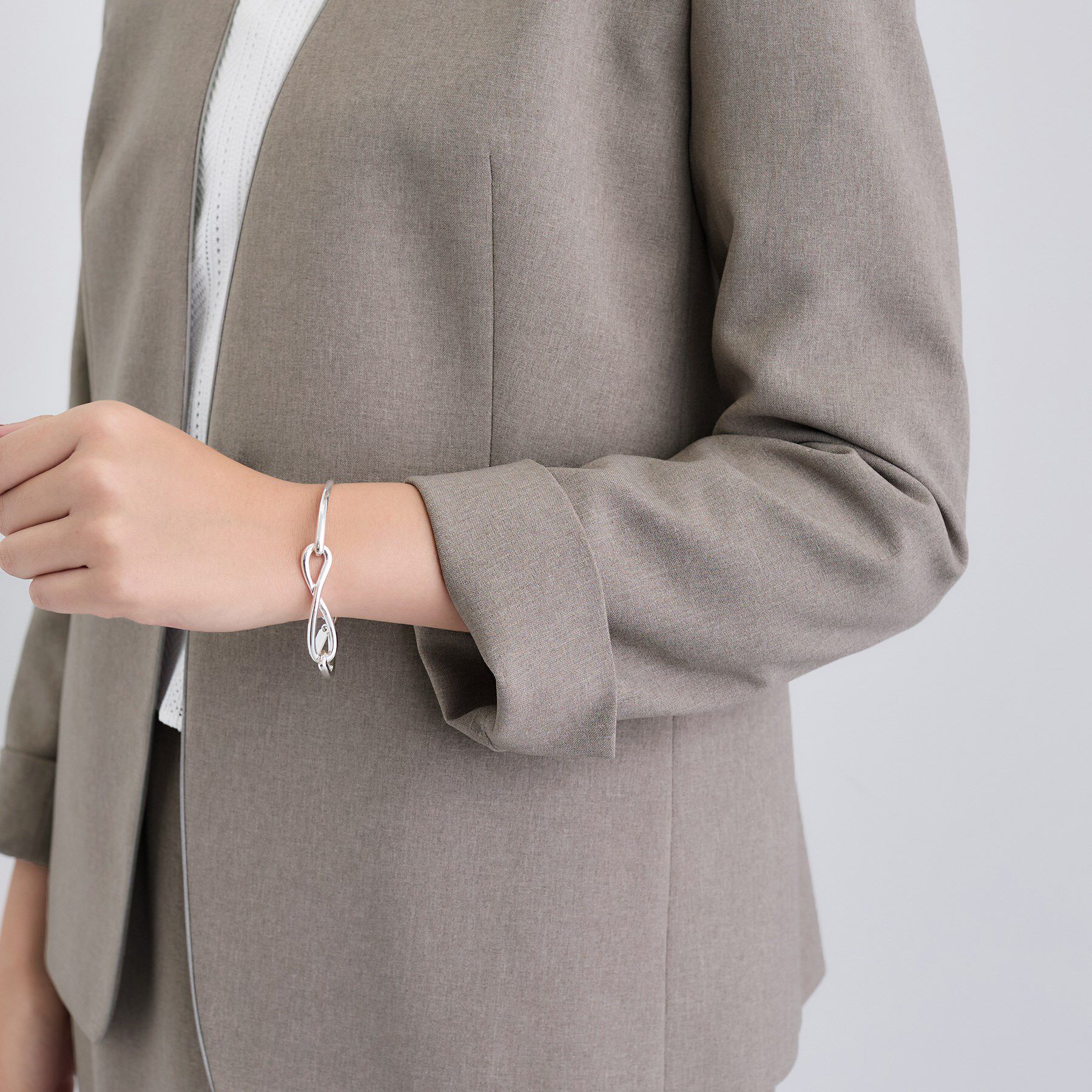 INDIVI「【洗える／通勤／スーツ】メランジストレッチ ノーカラージャケット」|スーツ|