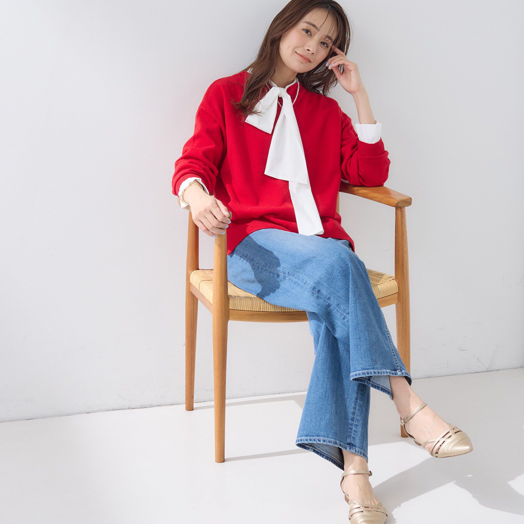 INDIVI「【洗える／カシミヤ混】ボトルネック ドルマンスリーブニット」|ニット・セーター|