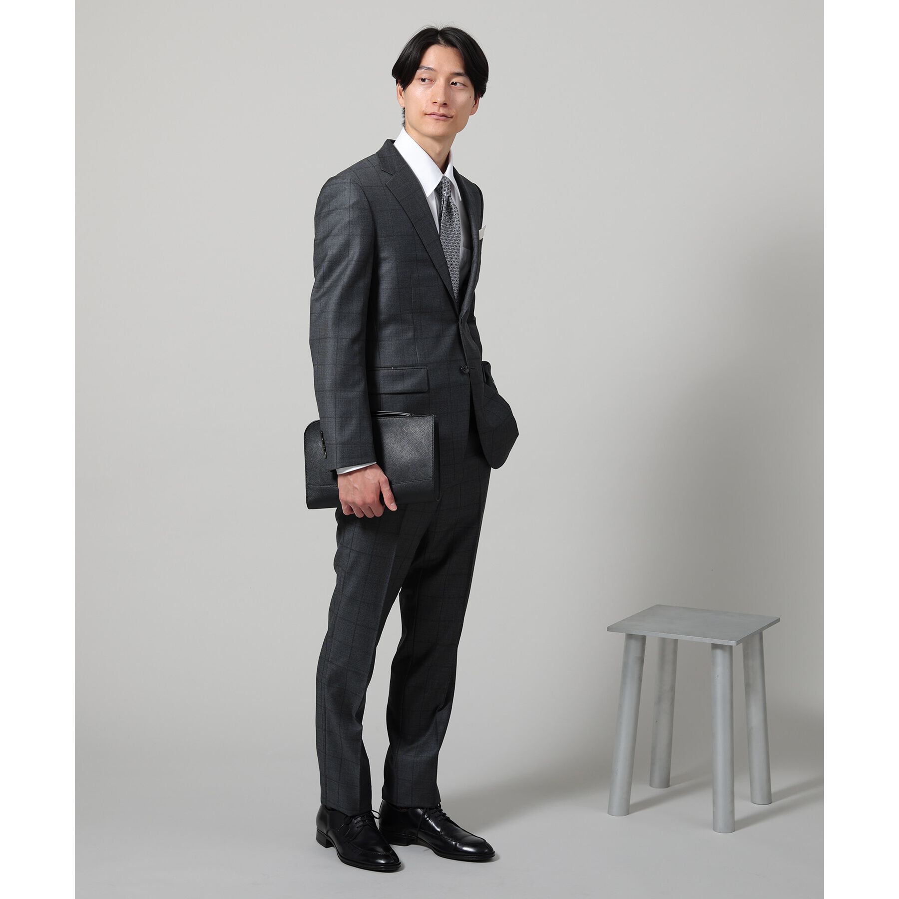 TAKEO KIKUCHI「【冠婚葬祭】ブラックレザー クラッチバッグ」|クラッチバッグ|