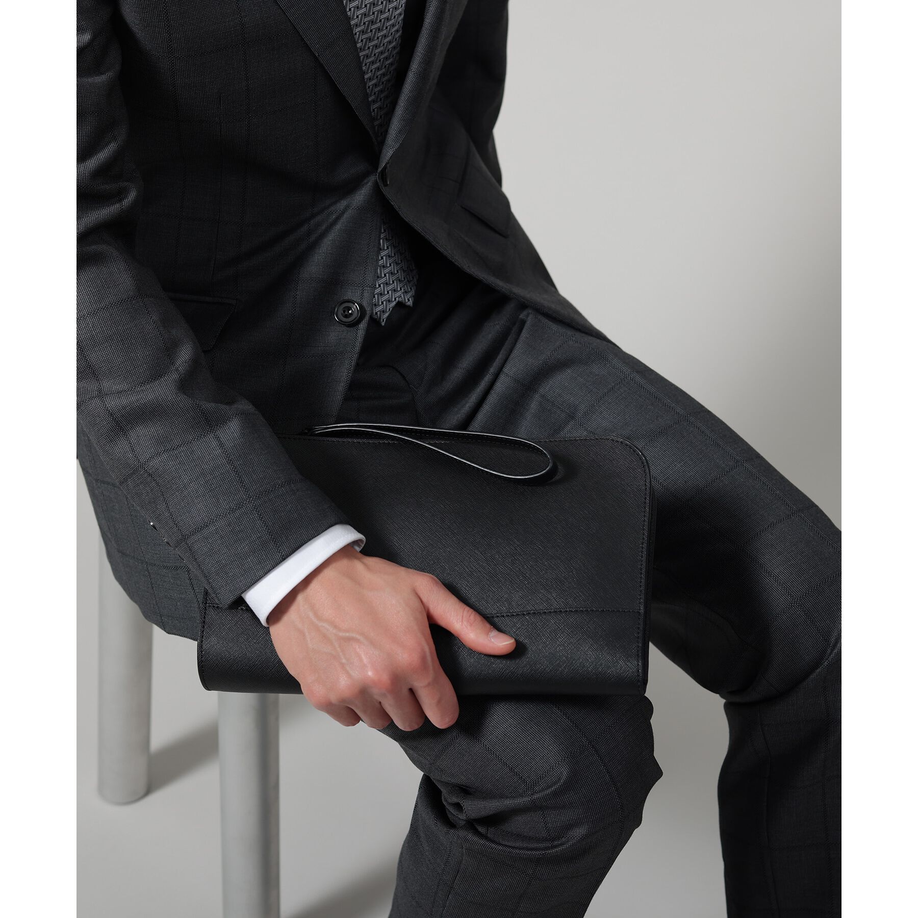 TAKEO KIKUCHI「【冠婚葬祭】ブラックレザー クラッチバッグ」|クラッチバッグ|