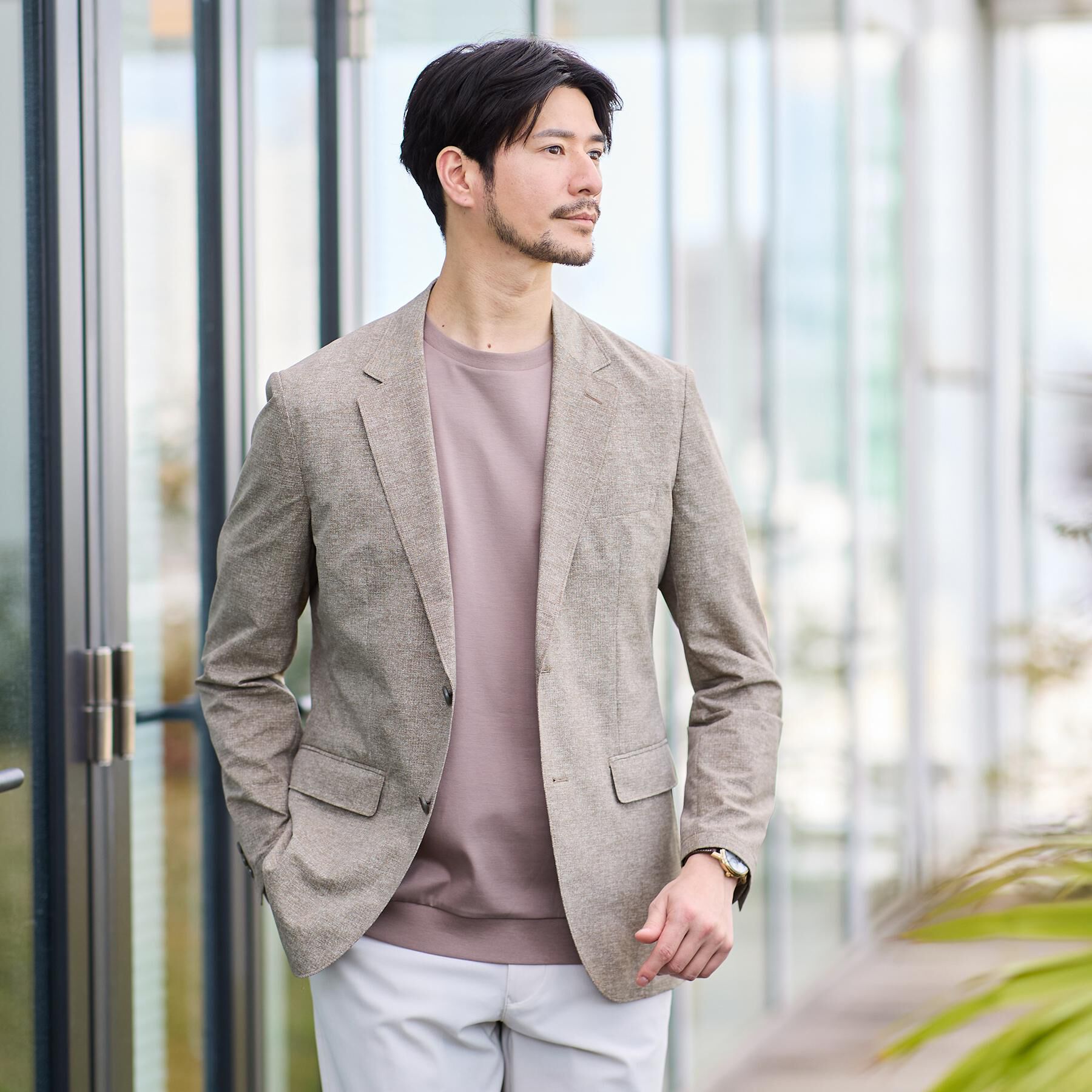 TAKEO KIKUCHI「【抗菌防臭】COOL DOTS（R）ドビープリント ジャケット」|テーラードジャケット|