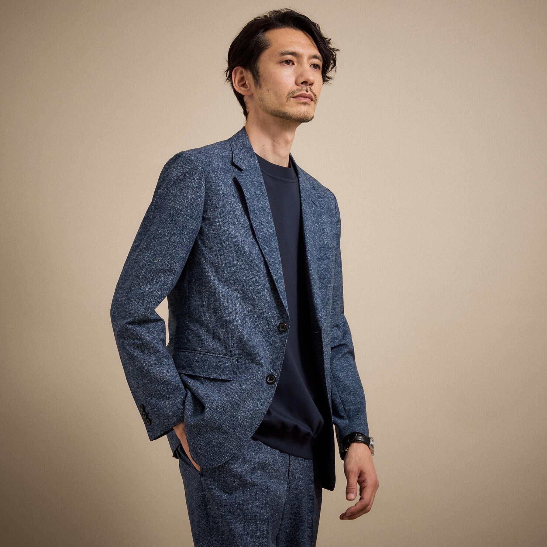 TAKEO KIKUCHI「【抗菌防臭】COOL DOTS（R）ドビープリント ジャケット」|テーラードジャケット|