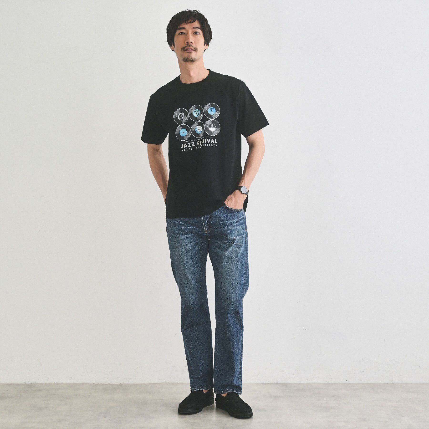 TAKEO KIKUCHI「レコードプリント 天竺 Tシャツ」|Tシャツ・カットソー|