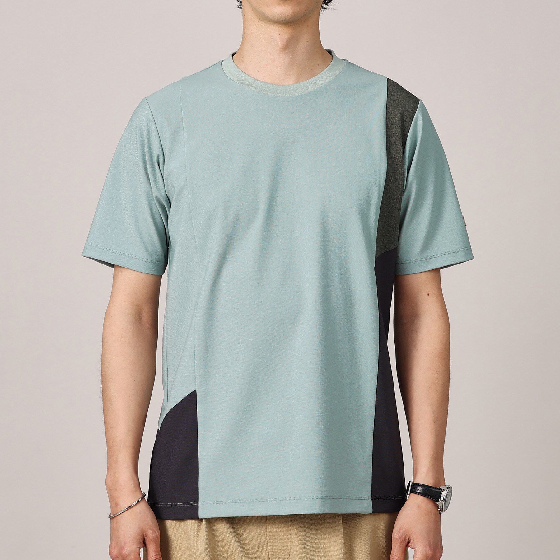 TAKEO KIKUCHI「【Sサイズ～】サイド切替え 半袖カットソー」|Tシャツ・カットソー|