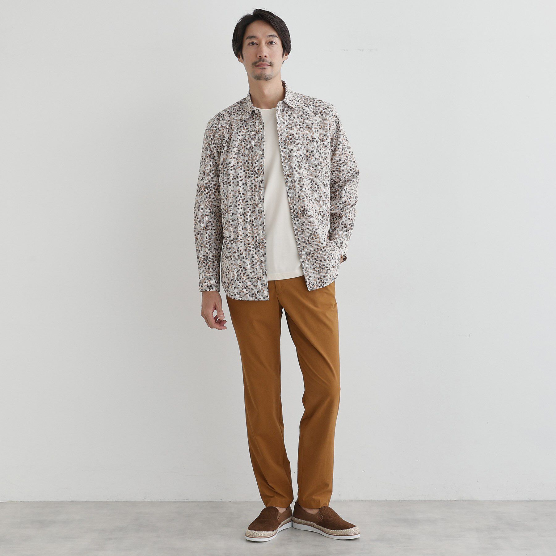 TAKEO KIKUCHI「ストライプ小花 長袖シャツ」|シャツ・ブラウス|