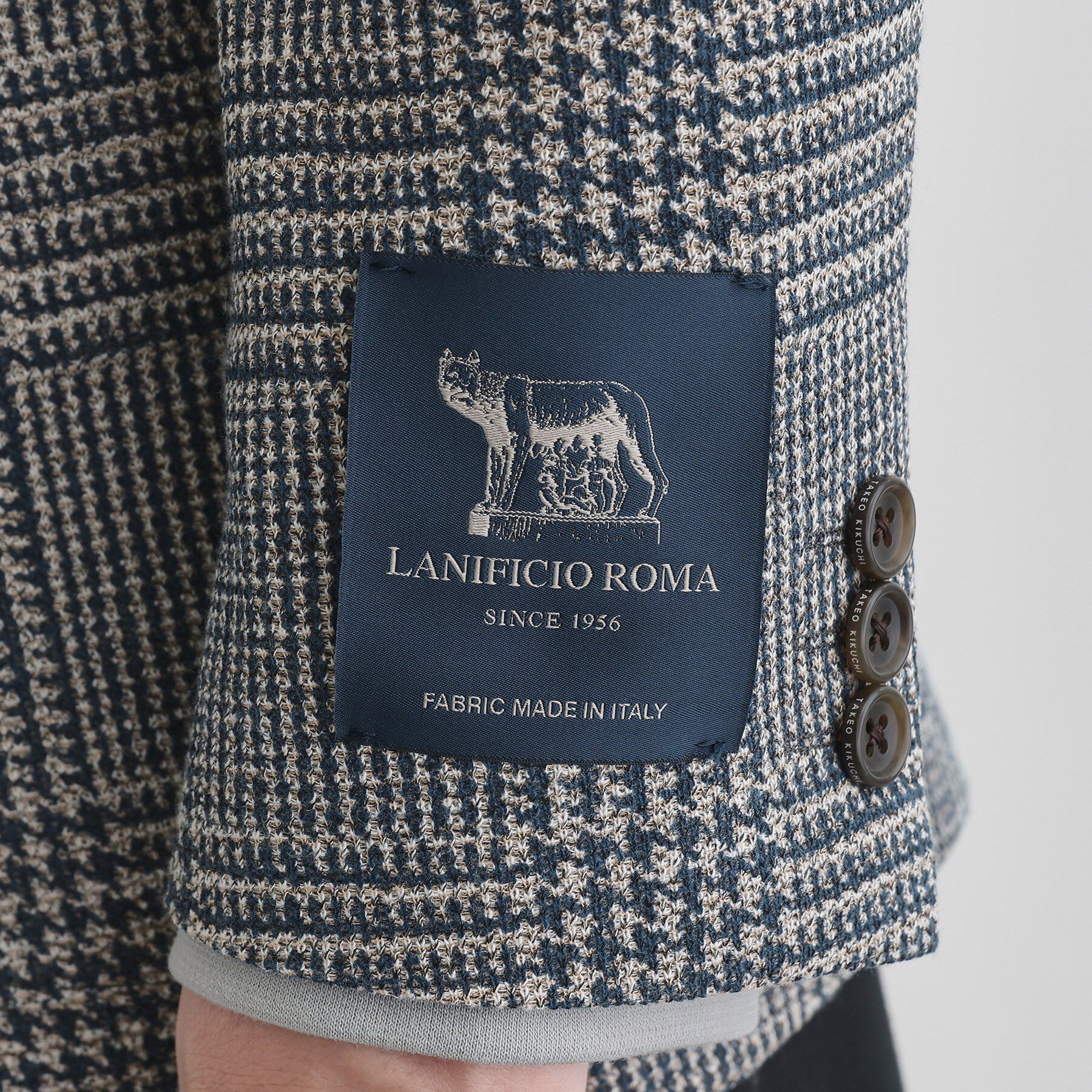 TAKEO KIKUCHI「グレンチェックプリント ジャージ ジャケット」|テーラードジャケット|