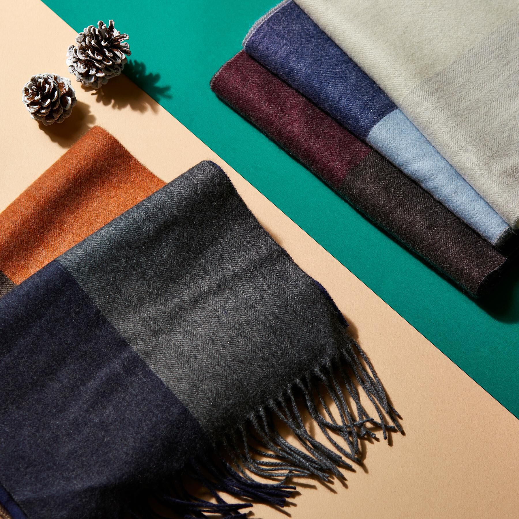 TAKEO KIKUCHI「【洗えるカシミヤ】ピュアカシミヤ 4面パネルマフラー」|ストール|