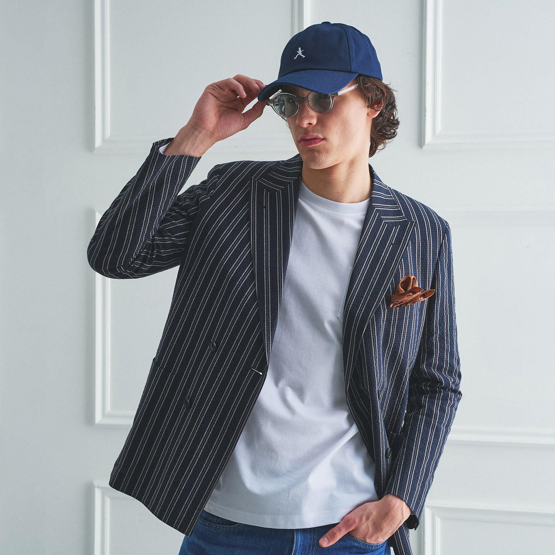 TAKEO KIKUCHI「【BOWLER HAT LABEL】サッカーストライプ ダブルジャケット」|テーラードジャケット|