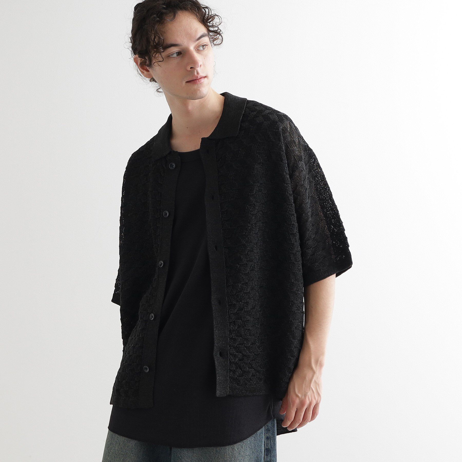 tk.TAKEO KIKUCHI「ニットポロカーディガン」|カーディガン|