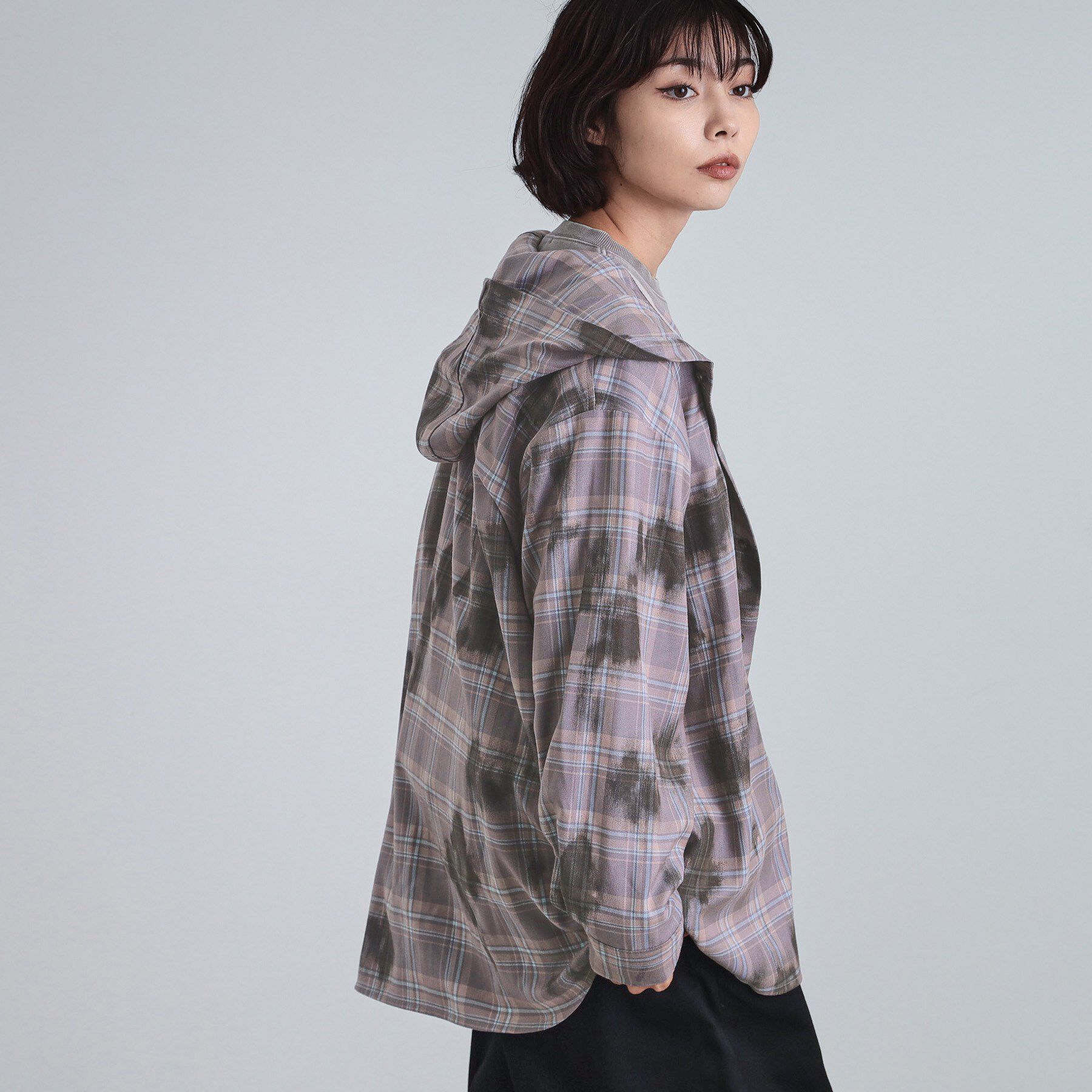 tk.TAKEO KIKUCHI「ヴィンテージフードチェックシャツ」|シャツ・ブラウス|