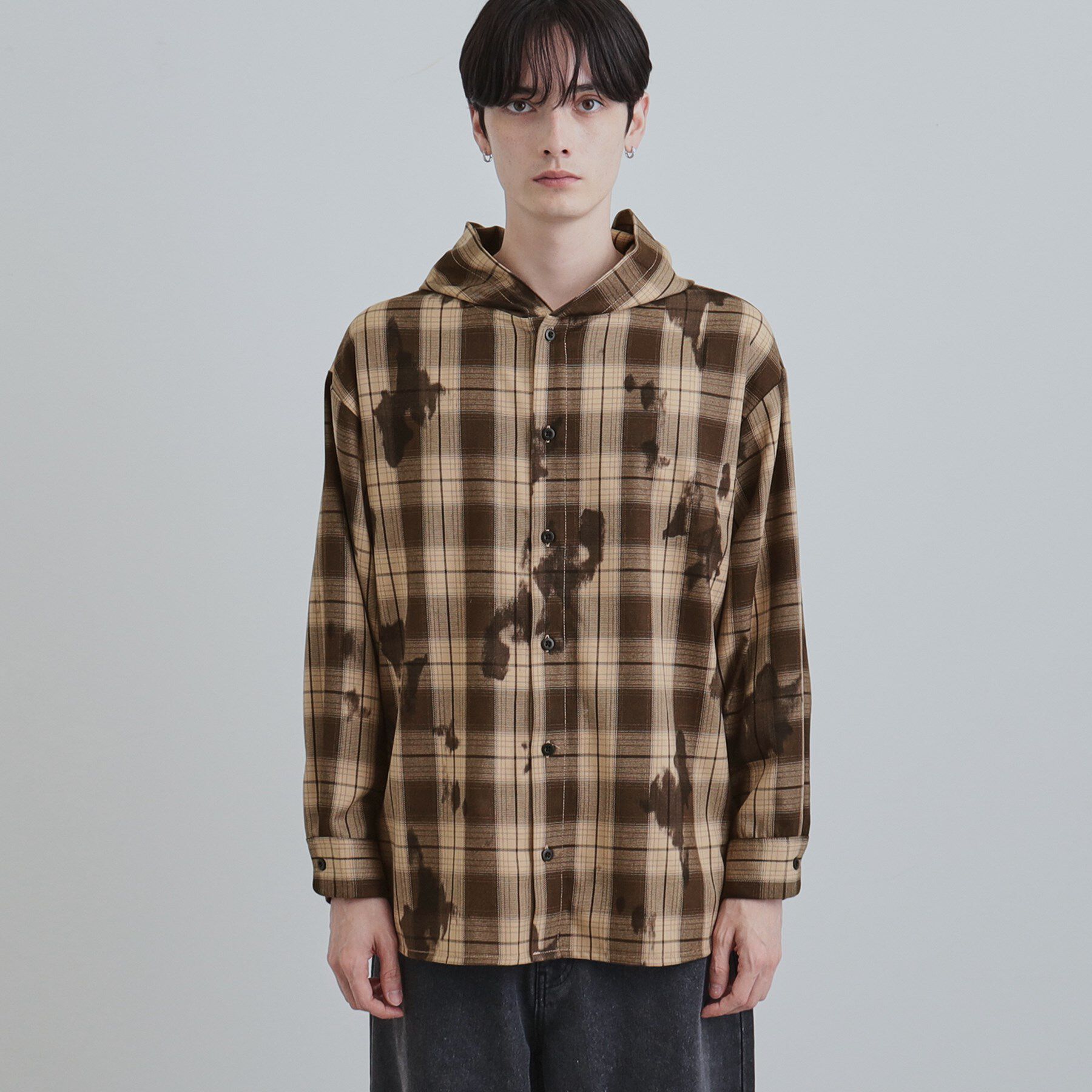 tk.TAKEO KIKUCHI「ヴィンテージフードチェックシャツ」|シャツ・ブラウス|