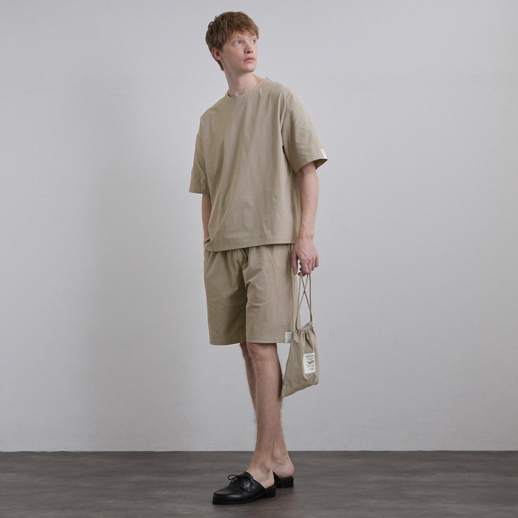 tk.TAKEO KIKUCHI「Tシャツ＆ショーツパッカブルセット」|Tシャツ・カットソー|グレージュ(050)