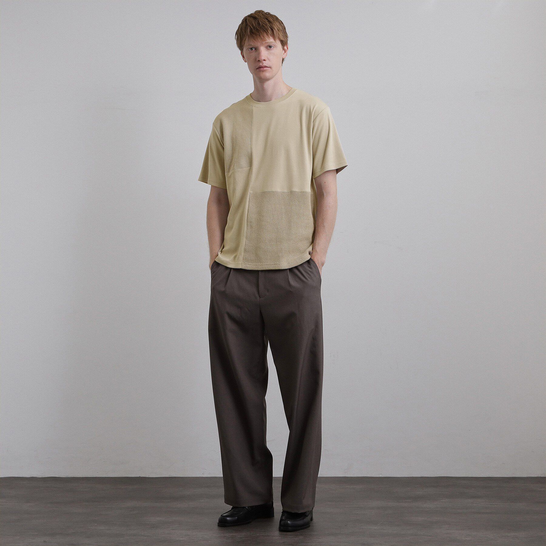 tk.TAKEO KIKUCHI「ブロックニット切替カットソー」|Tシャツ・カットソー|