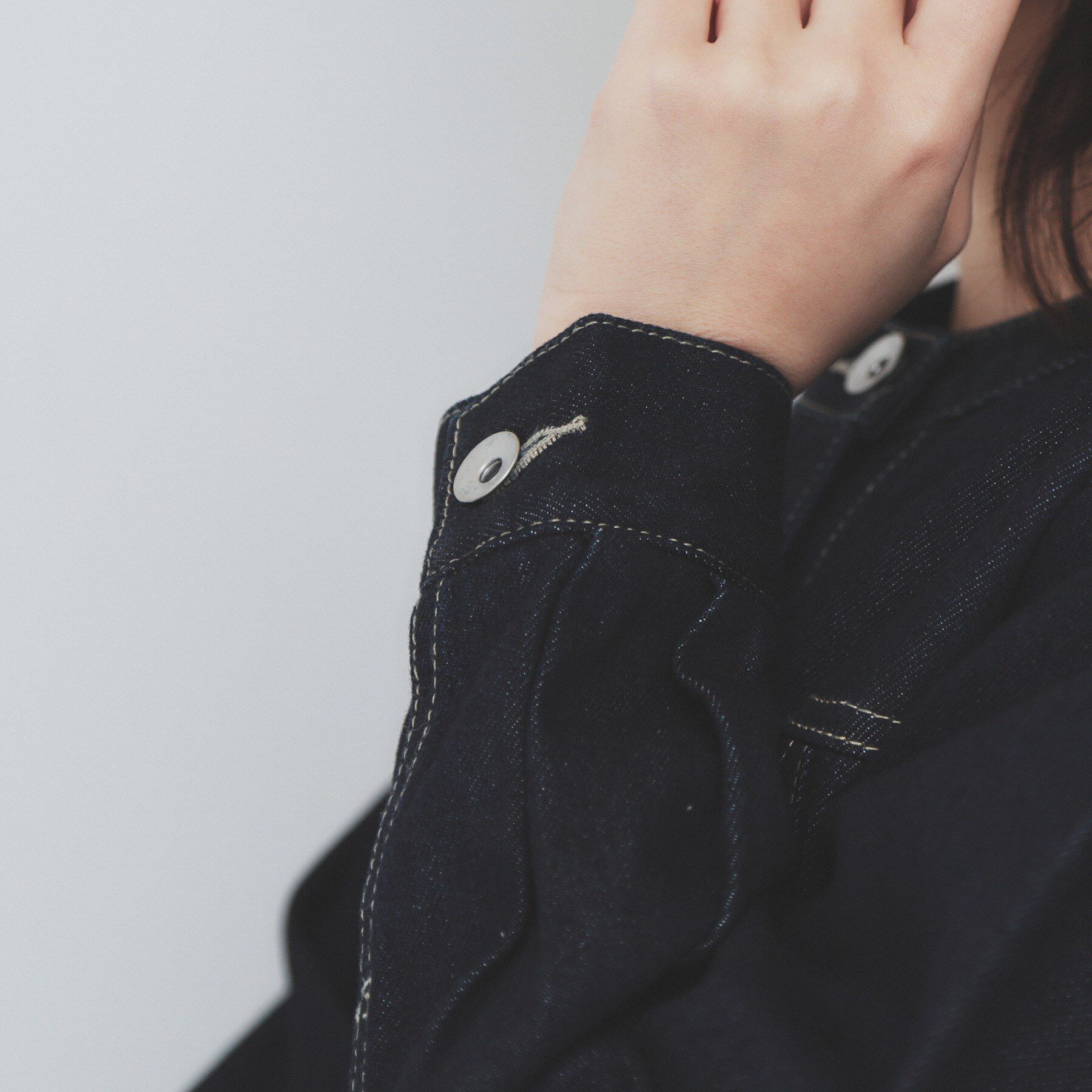 index「ノーカラーGジャン【洗濯機洗い可】」|デニムジャケット|