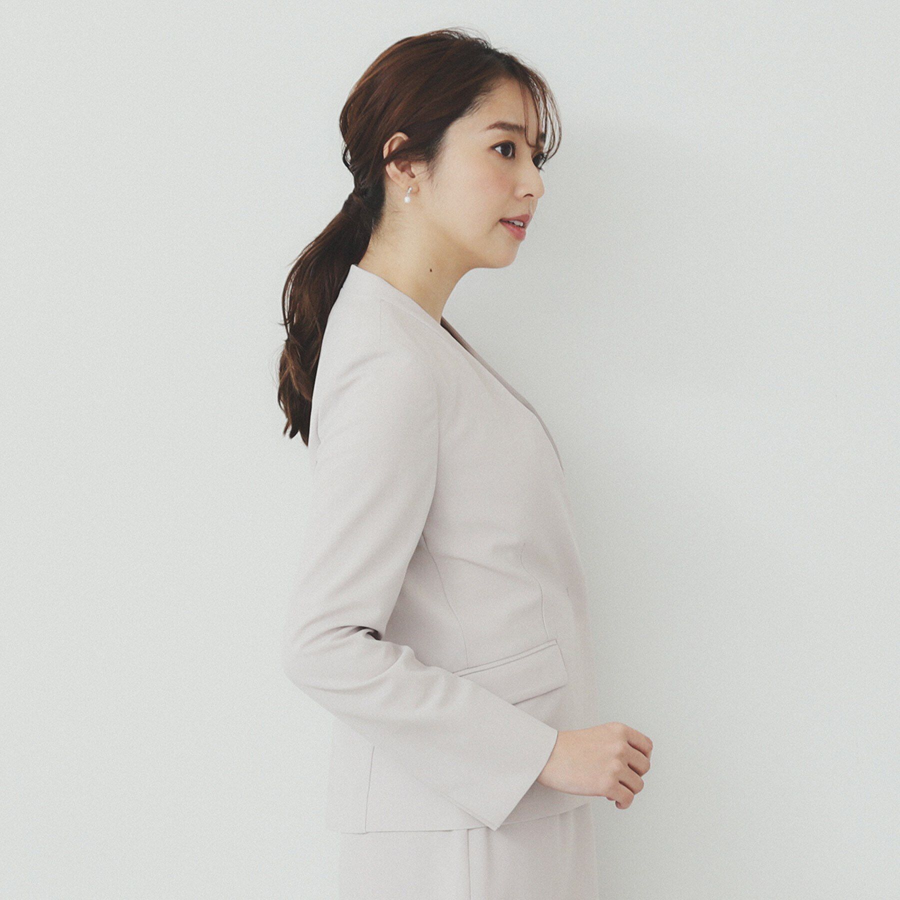 index「ストレッチノーカラージャケット/セットアップ対応可【洗える/イージーアイロン/抗ピル】」|ノーカラージャケット|