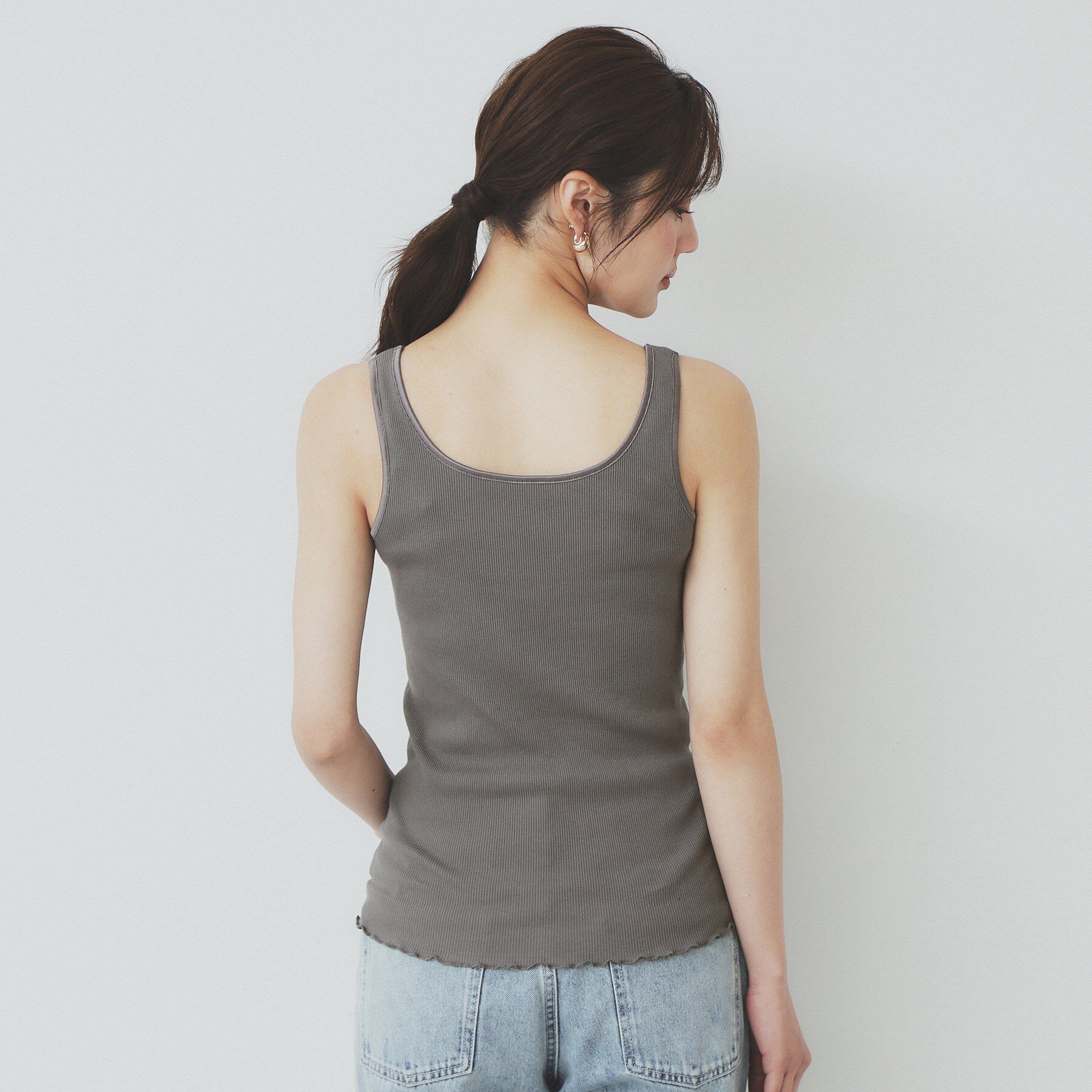 index「前後2WAY サテンパイピングリブタンクトップ【洗濯機洗い可】」|キャミソール|