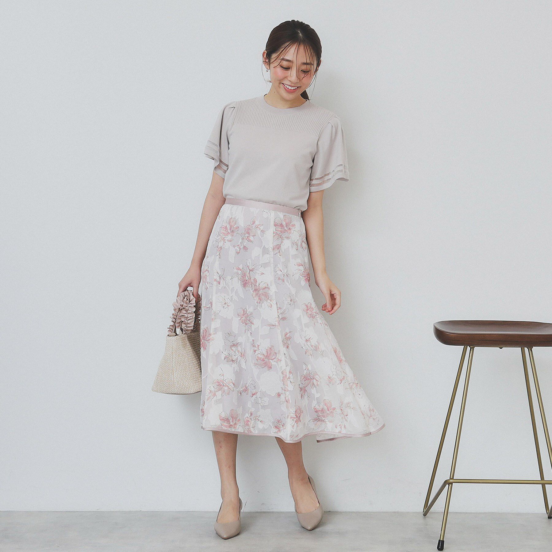 index「フレアスリーブニット/オーガニックコットン混【UV/洗濯機洗い可】」|ニット・セーター|