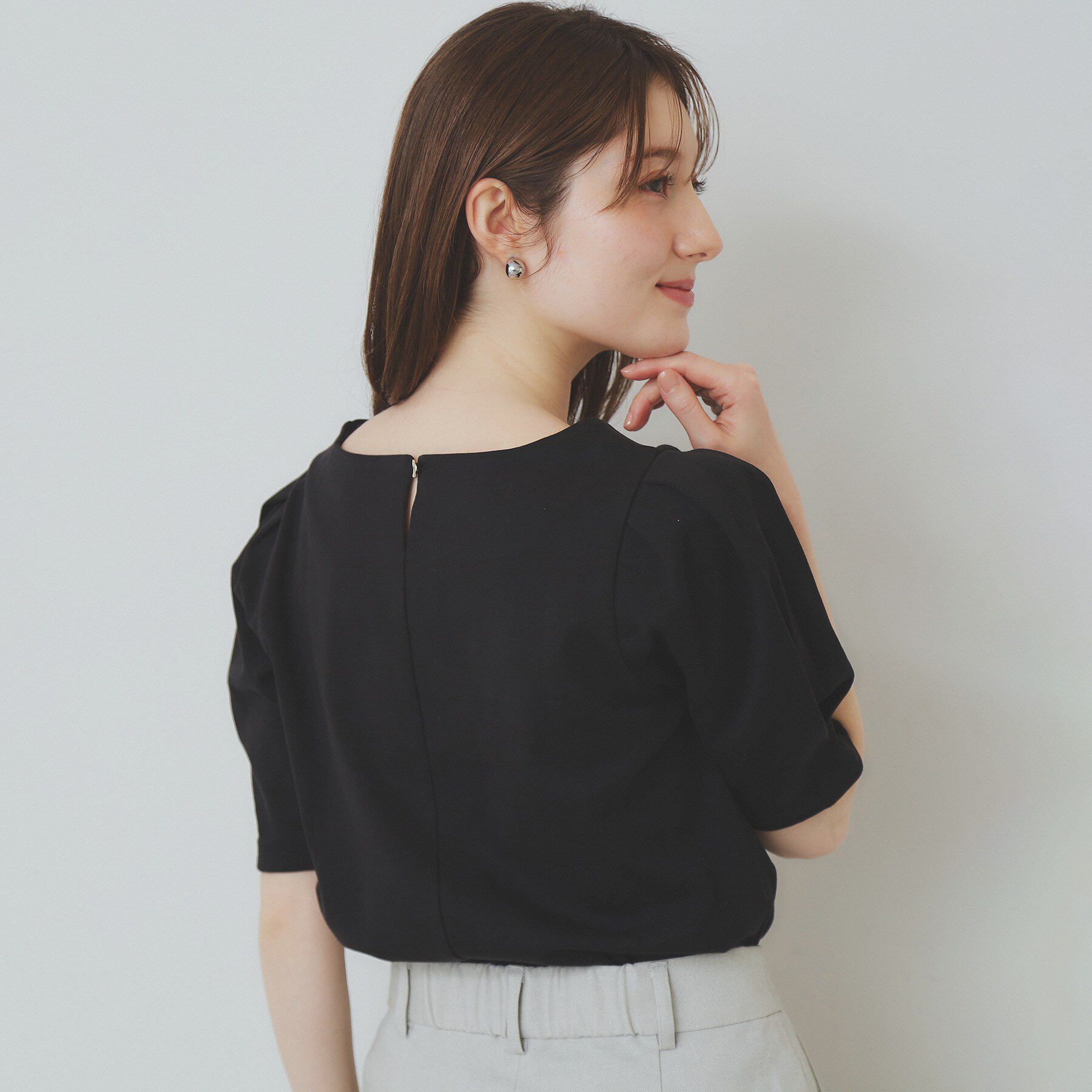 index「《10色展開/XS-LLサイズ》コットンスムースタックスリーブトップス【UV/接触冷感/洗濯機洗い可」|Tシャツ・カットソー|