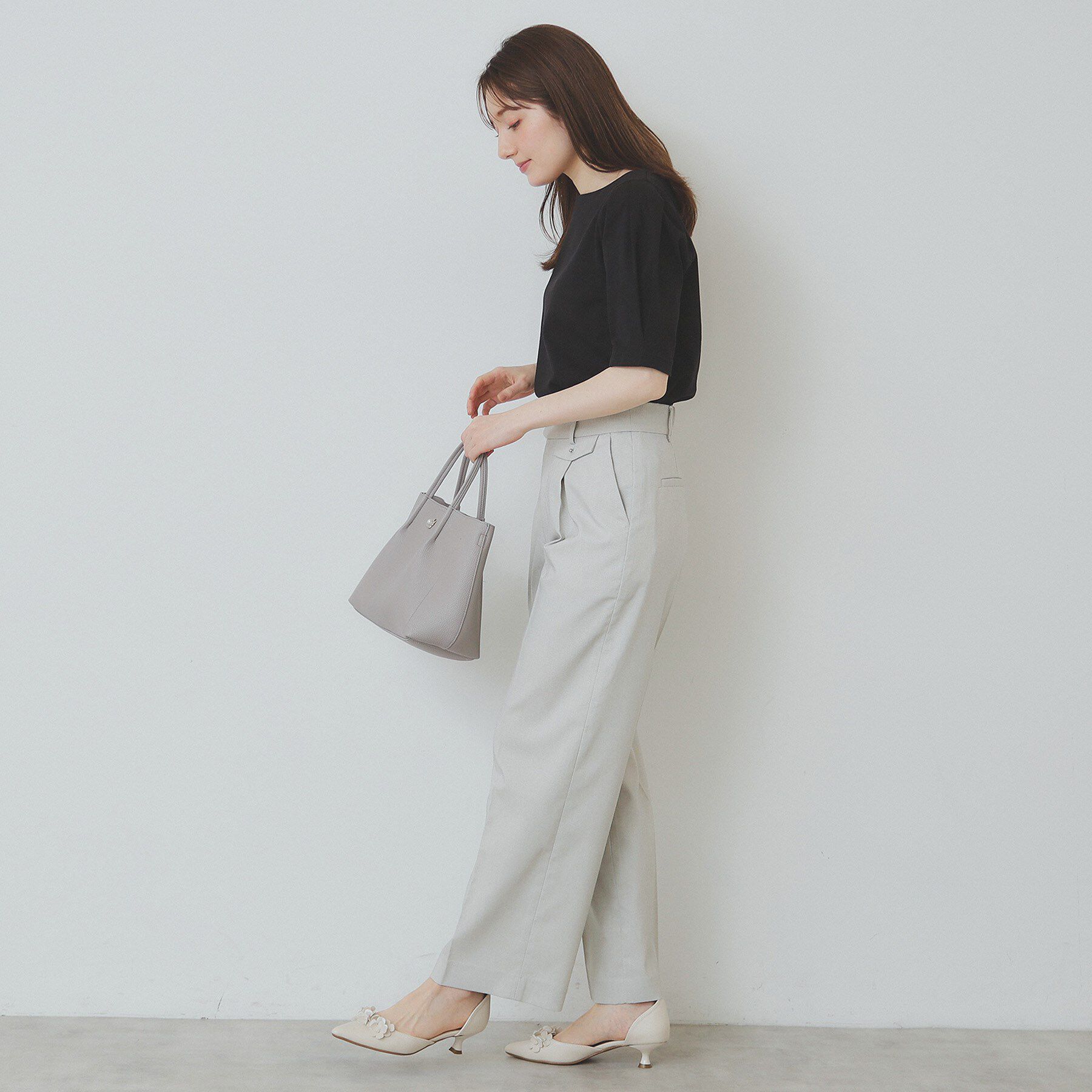 index「《10色展開/XS-LLサイズ》コットンスムースタックスリーブトップス【UV/接触冷感/洗濯機洗い可」|Tシャツ・カットソー|