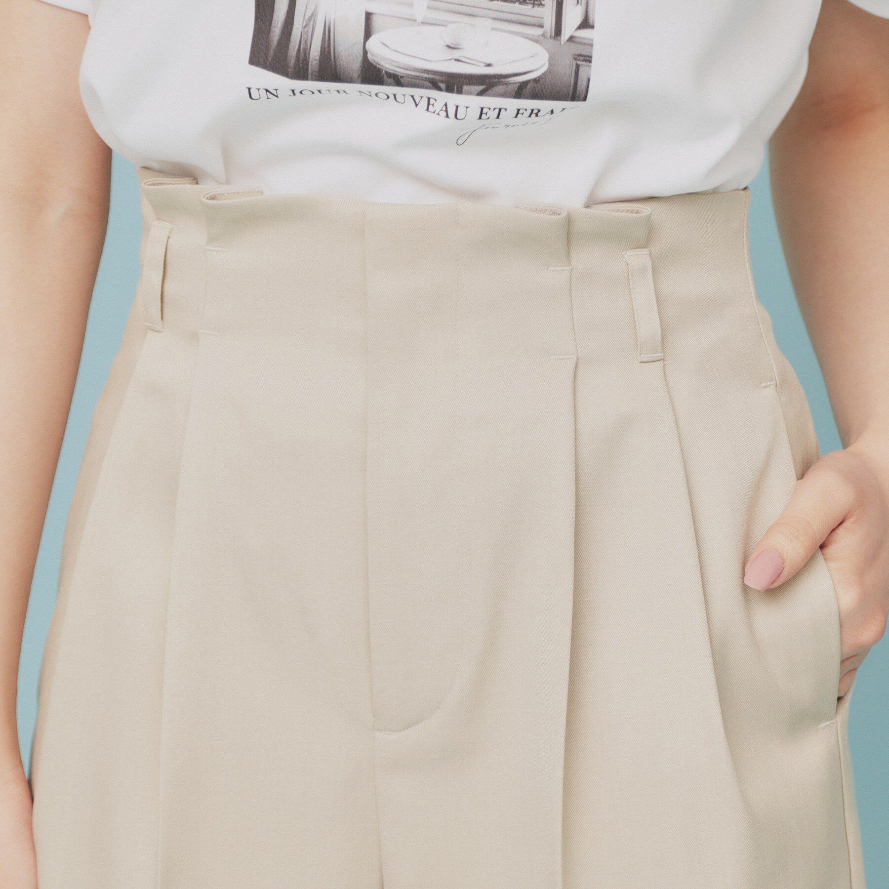 index「ベルト付ストレッチワイドパンツ【防シワ/イージーアイロン/洗濯機洗い可】」|その他|