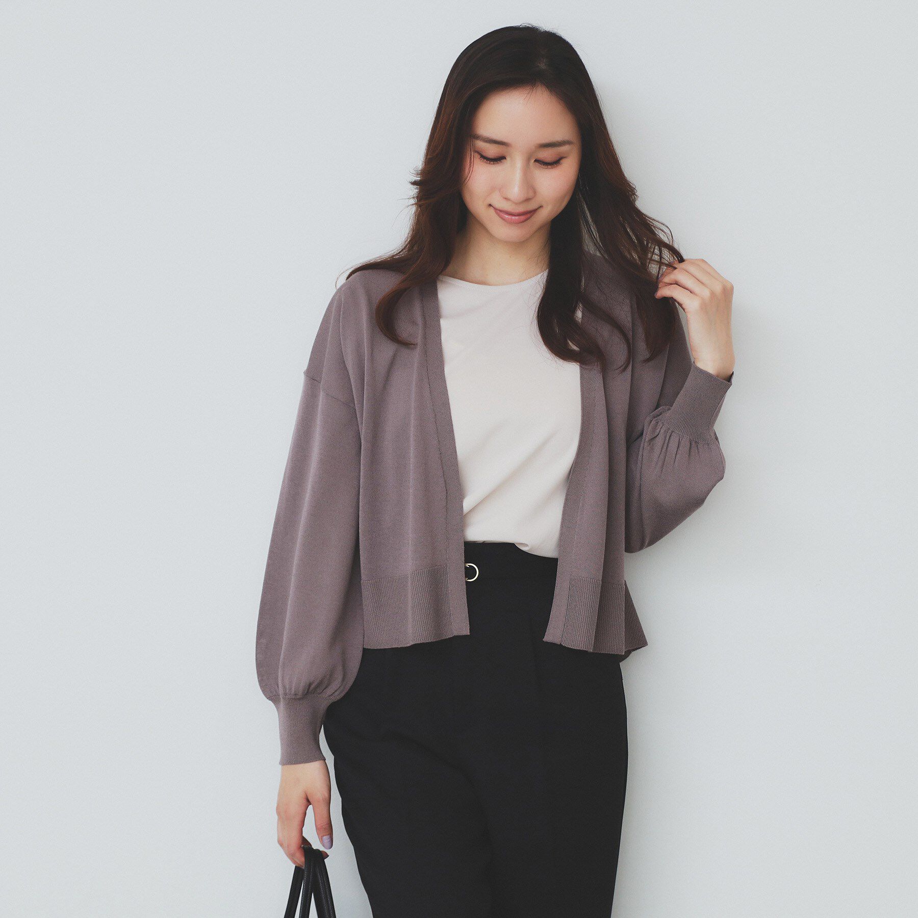 index「《6色展開》リラクシーショートカーディガン【洗濯機洗い可/接触冷感/抗ピル】」|カーディガン|トープ(054)