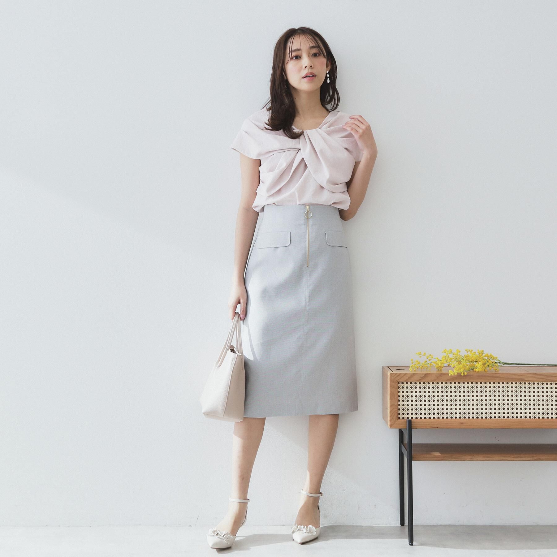 index「ビッグリボンショールブラウス【洗濯機洗い可/吸水速乾/防シワ/抗ピル/イージーアイロン】」|シャツ・ブラウス|