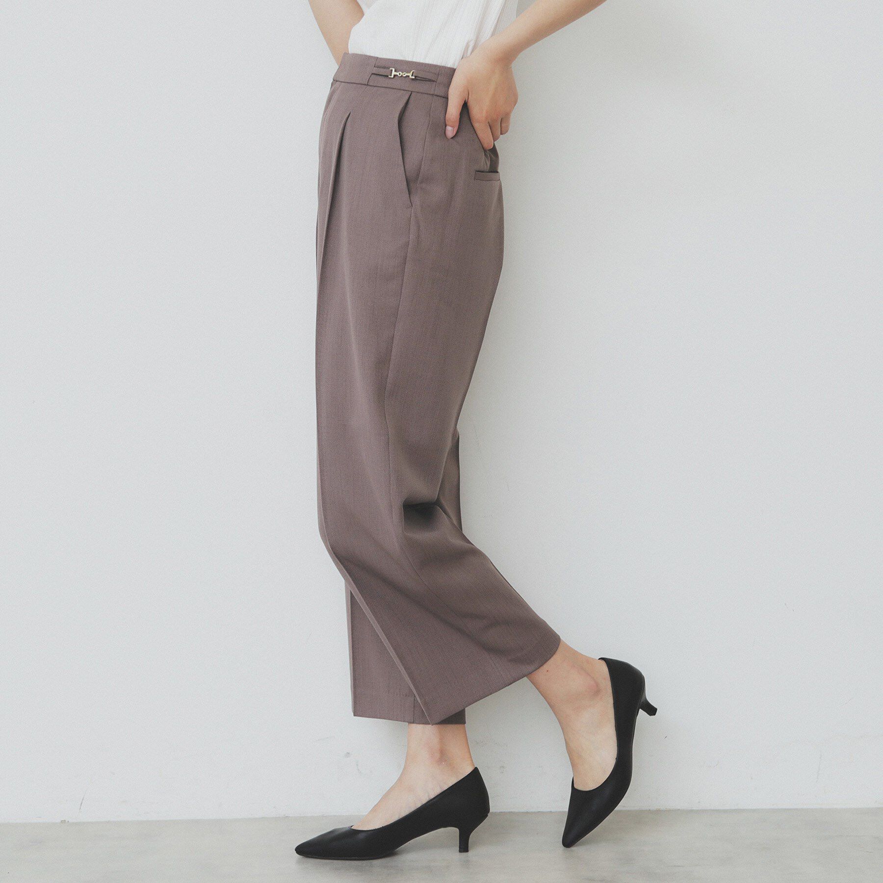 index「サイドビット付きストレッチワイドパンツ【洗濯機洗い可/吸水速乾/防シワ】」|その他|