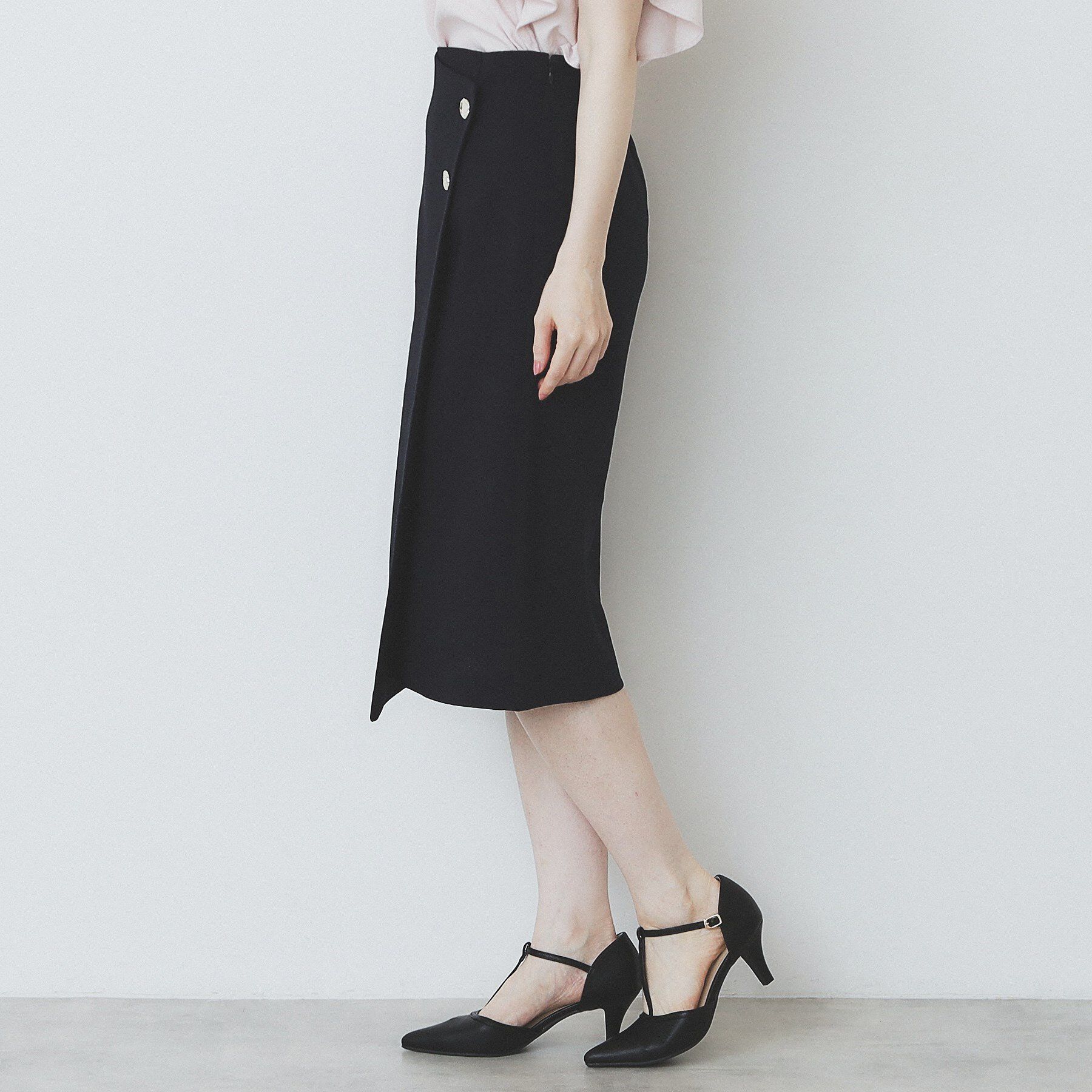 index「《丈が選べる》麻調ラップタイトスカート【洗濯機洗い可/イージーアイロン】」|スカート|