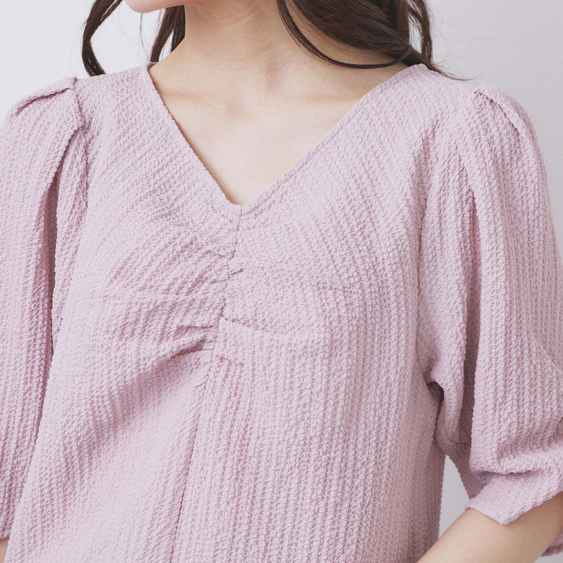 index「フロントギャザージャガードブラウス【洗濯機洗い可】」|シャツ・ブラウス|