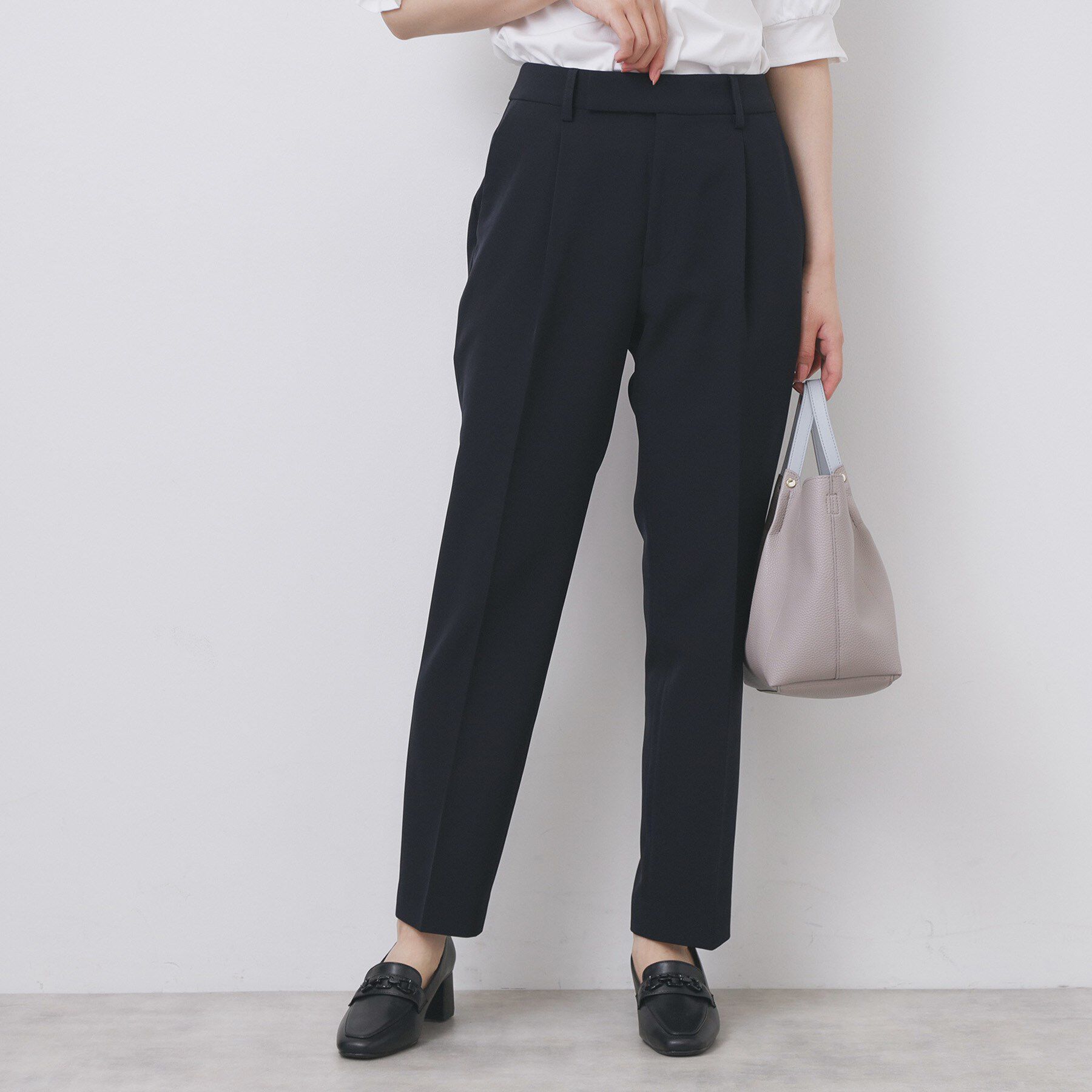 index「ストレッチテーパードパンツ/セットアップ対応【洗濯機洗い可/イージーアイロン/防シワ】」|その他|ネイビー(894)