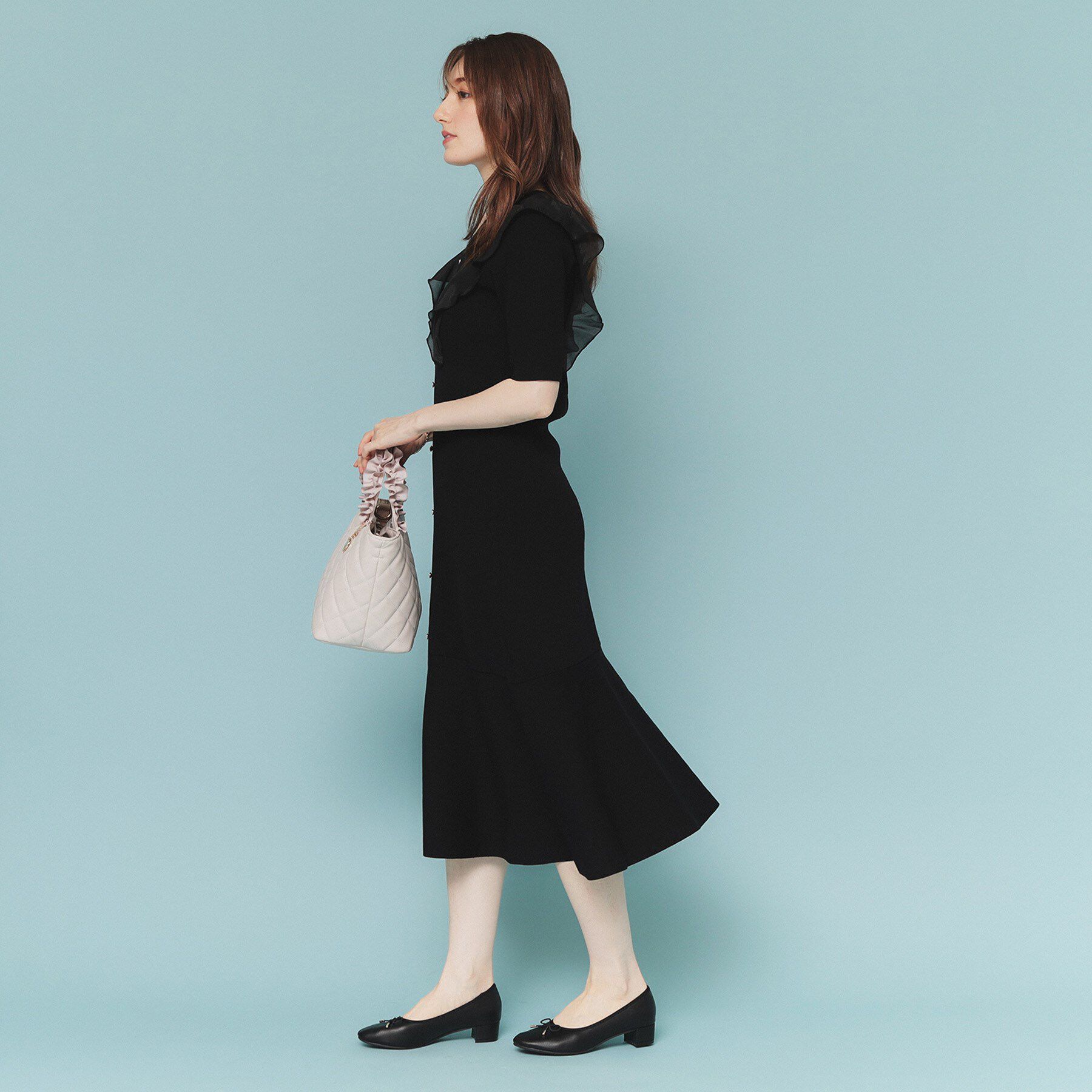 index「フリルドッキングニットワンピース【洗濯機洗い可/抗ピル】」|ワンピース|