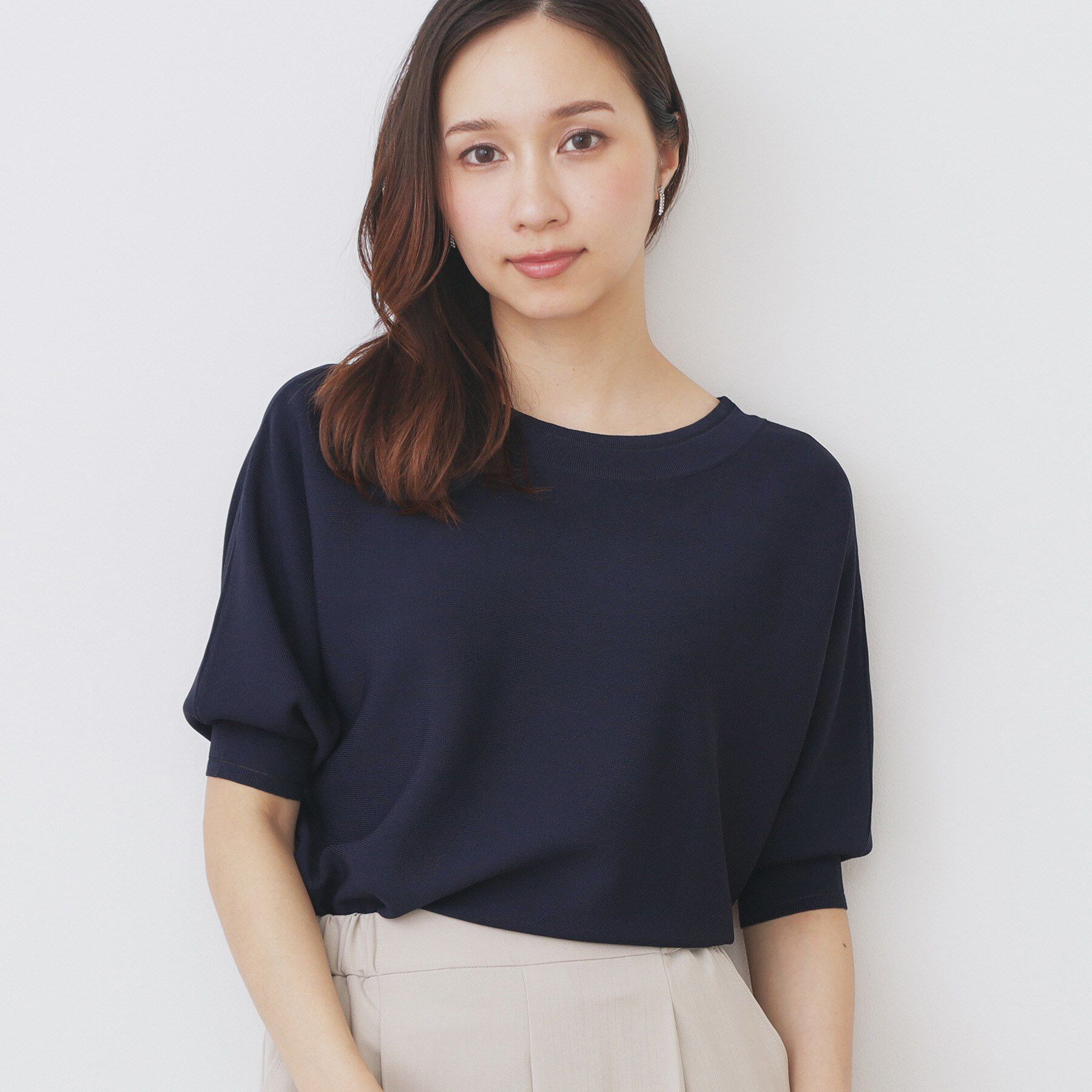 index「《5色展開》前後2WAY ドルマンスリーブニット【UVケア/抗ピル/洗濯機洗い可】」|ニット・セーター|