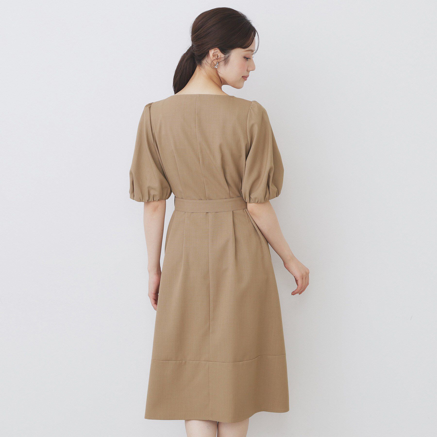 index「タックパフスリーブワンピース【洗濯機洗い可/イージーアイロン】」|ワンピース|