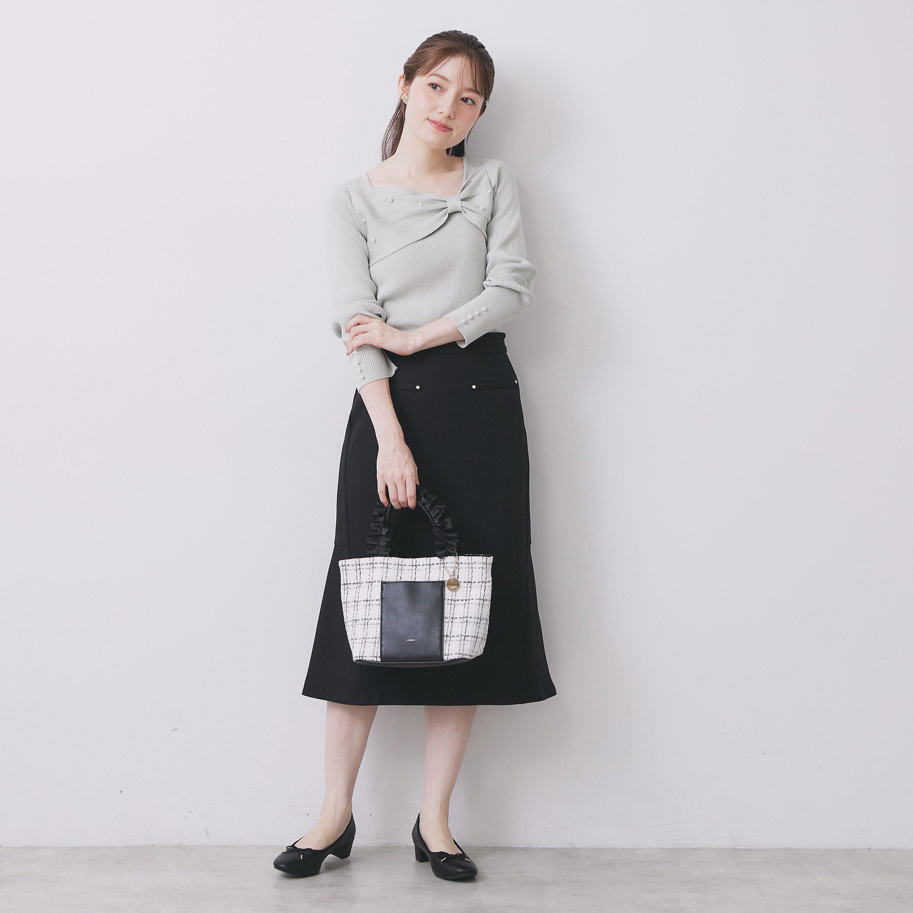 index「リボンパール調リブニット【洗濯機OK】」|ニット・セーター|