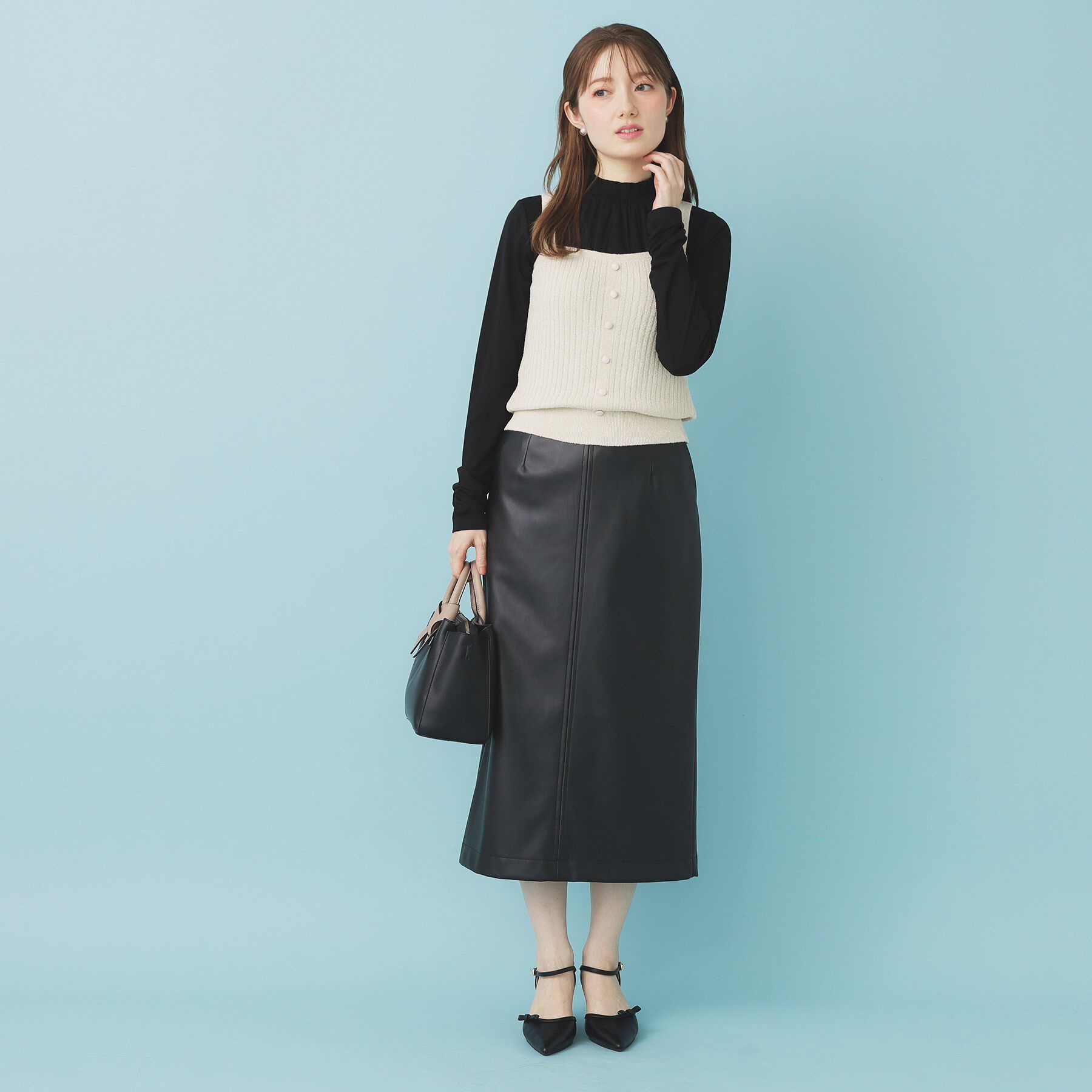 index「ミニモールラメビスチェキャミ/アンサンブル対応【洗濯機OK】」|ニット・セーター|