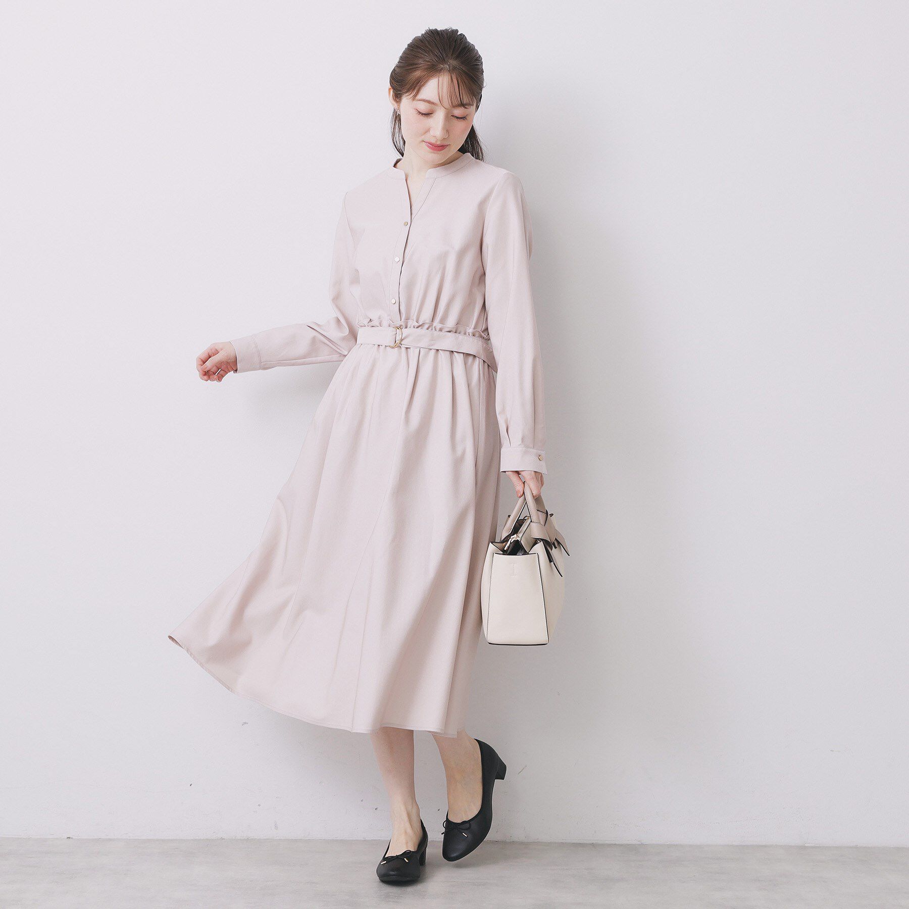 index「シャンブレーツイルドッキングフレアワンピース【洗濯機OK/イージーアイロン】」|ワンピース|