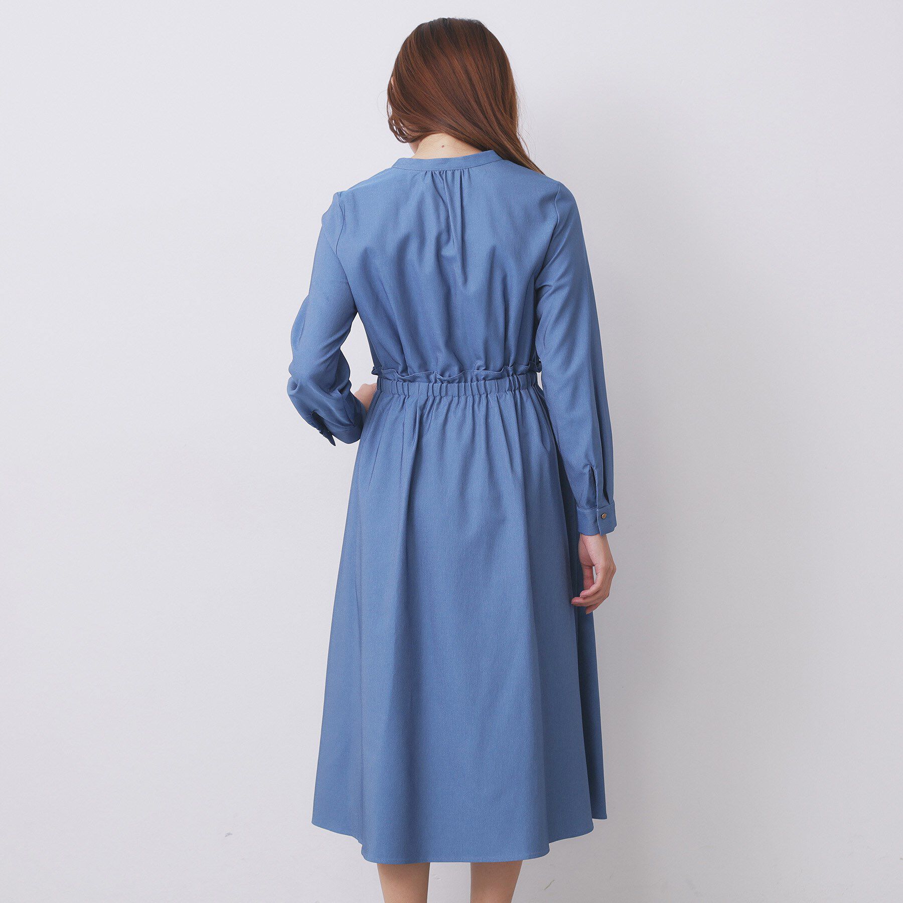 index「シャンブレーツイルドッキングフレアワンピース【洗濯機OK/イージーアイロン】」|ワンピース|