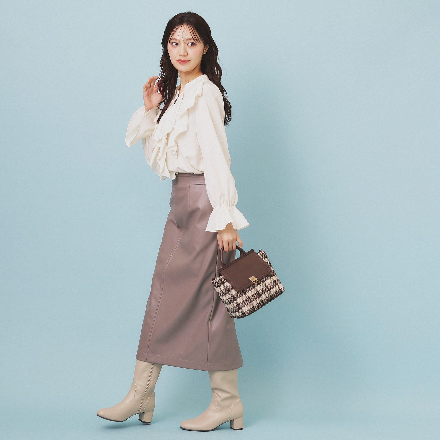 index「フリルデザインスキッパーブラウス【洗濯機OK/イージーアイロン】」|シャツ・ブラウス|