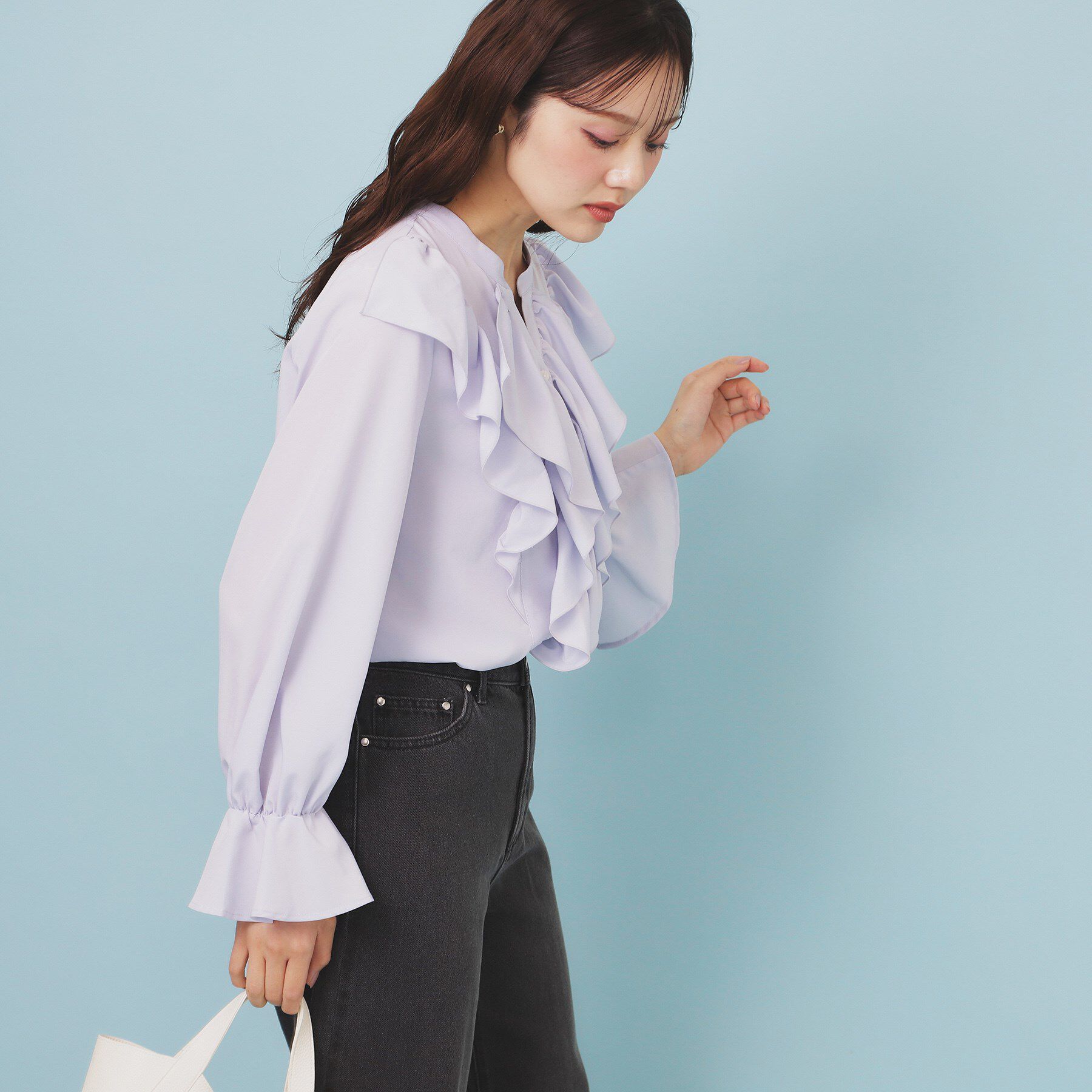 index「フリルデザインスキッパーブラウス【洗濯機OK/イージーアイロン】」|シャツ・ブラウス|