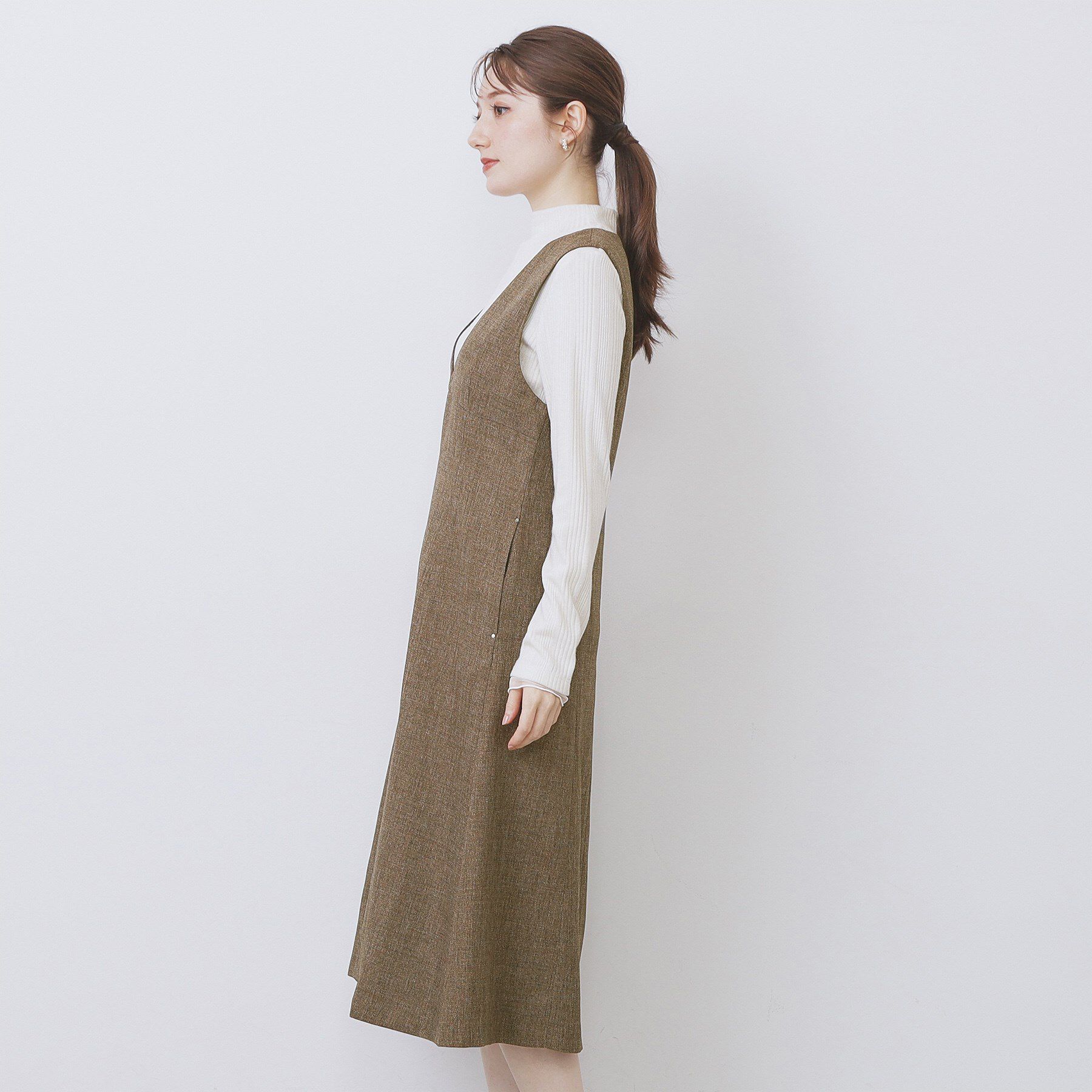 index「ヴィンテージツイードジャンスカ【洗濯機OK/防シワ】」|ワンピース|