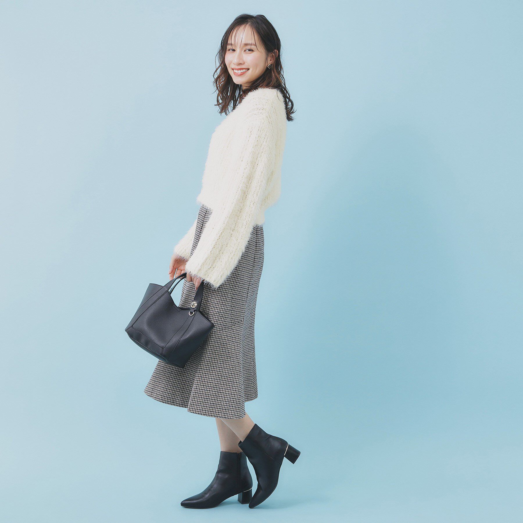 index「透かし編みショートフェザーニット【洗濯機OK】」|ニット・セーター|