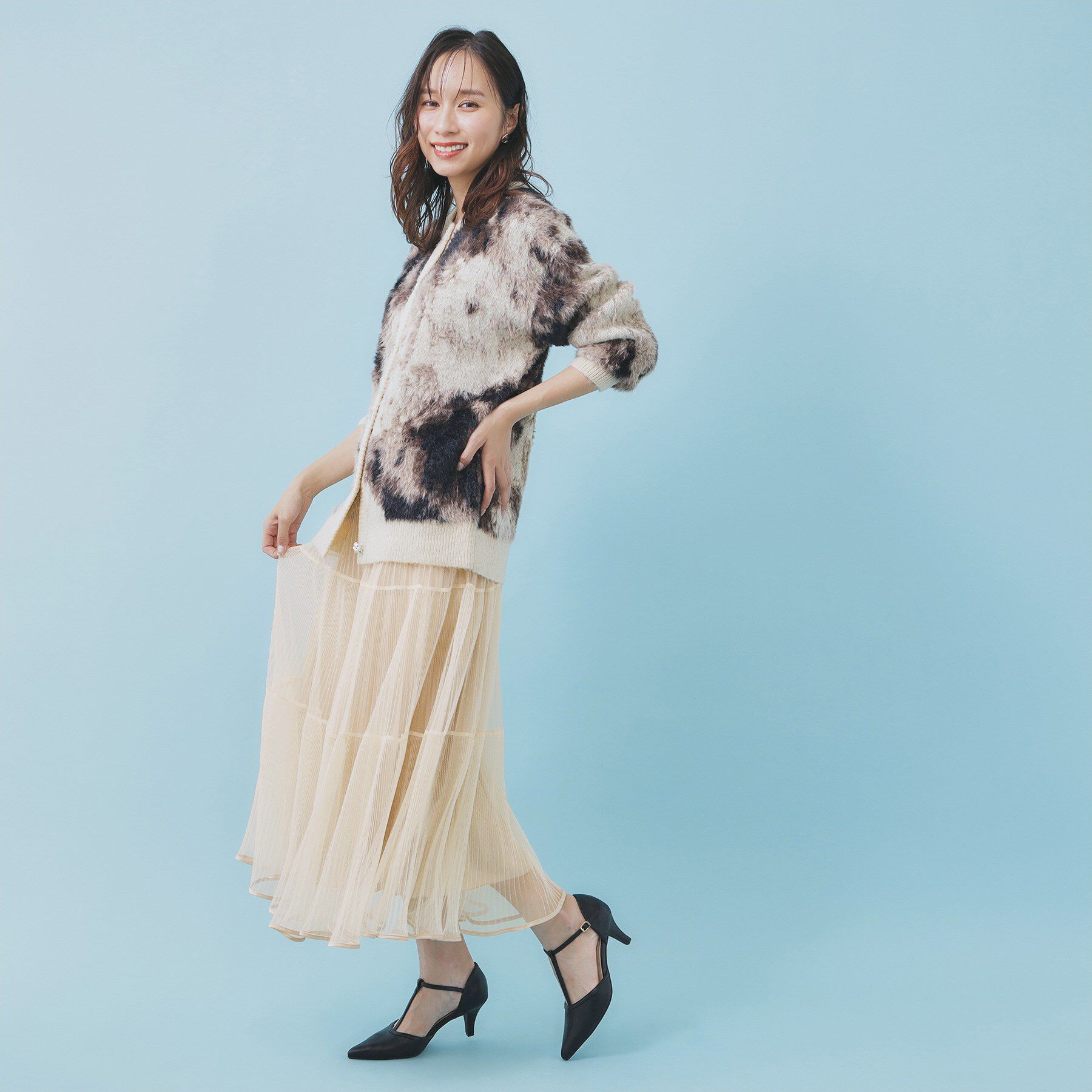 index「リバーシブルチュールティアードフレアスカート【洗濯機OK】」|スカート|