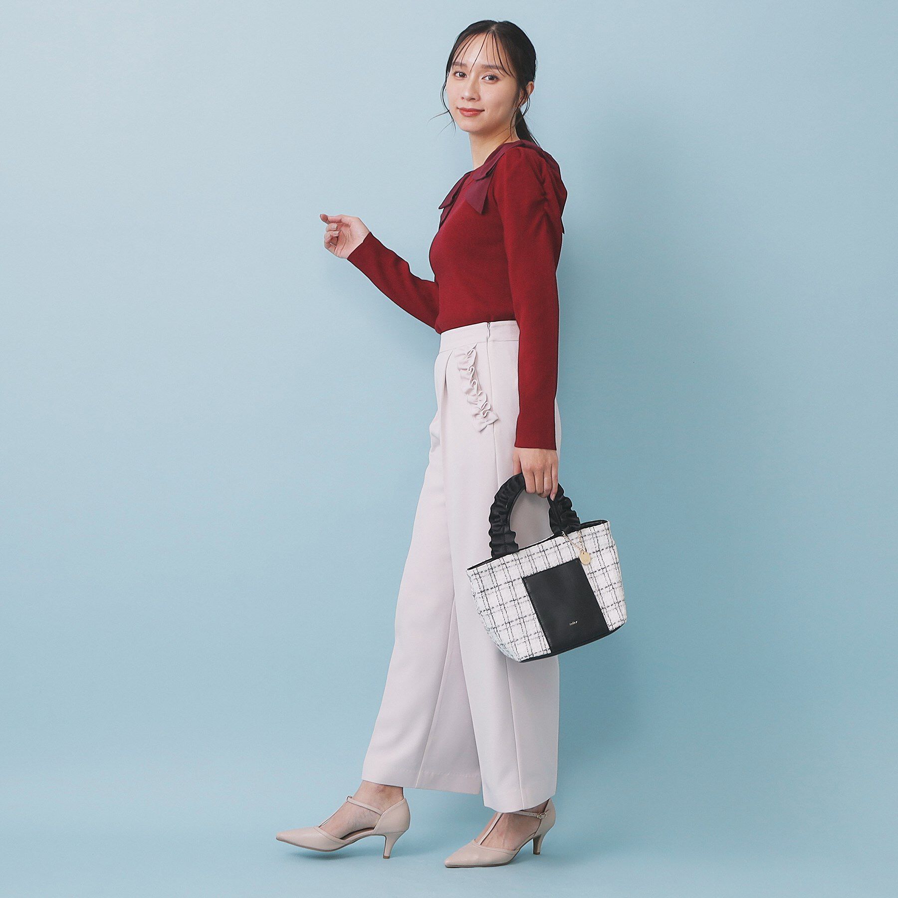 index「ショルダービッグリボンスクエアニット【洗濯機OK】」|ニット・セーター|